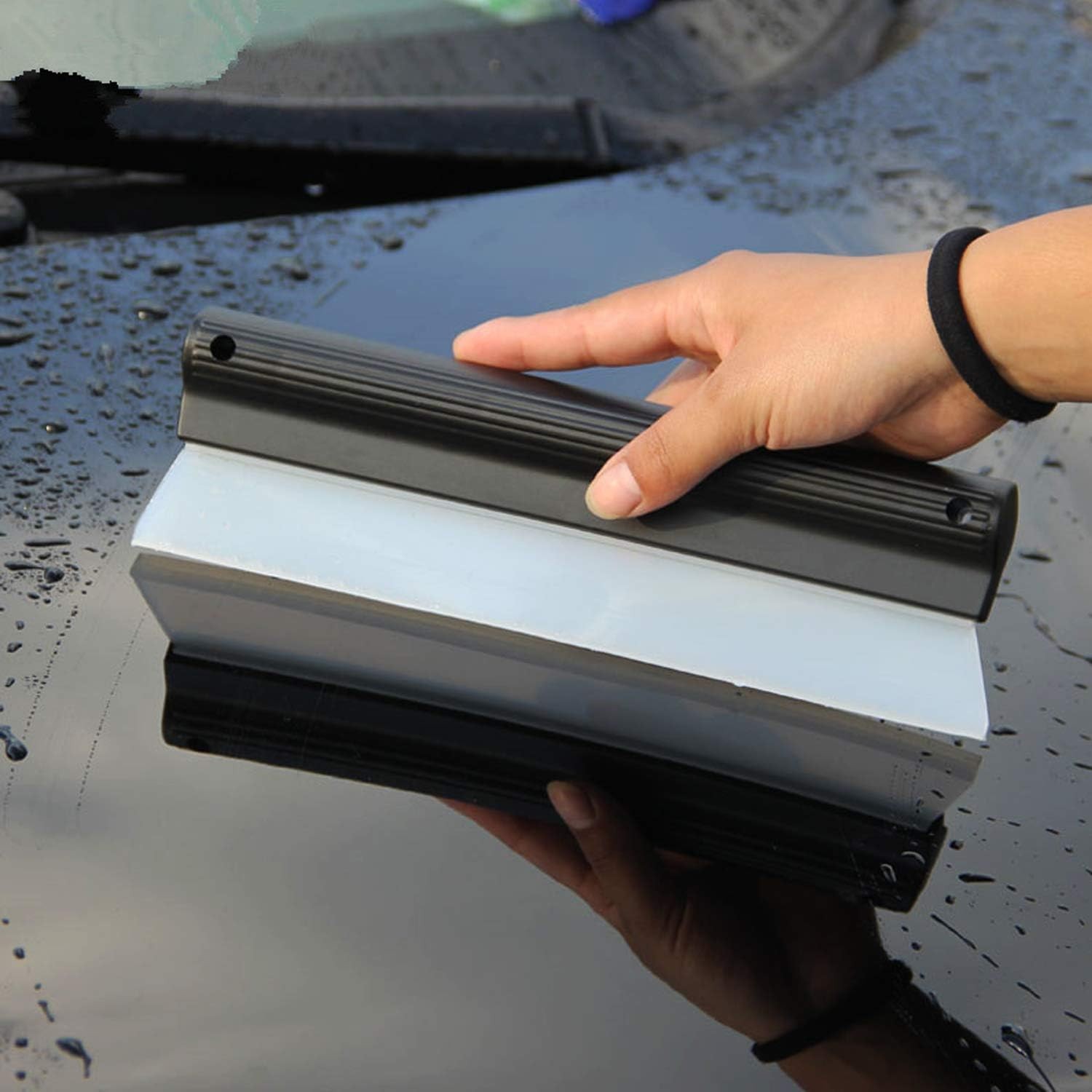 2 Pack 10 Inches Cleaning Water Squeegee Blades Soft Silicone Squeegee for