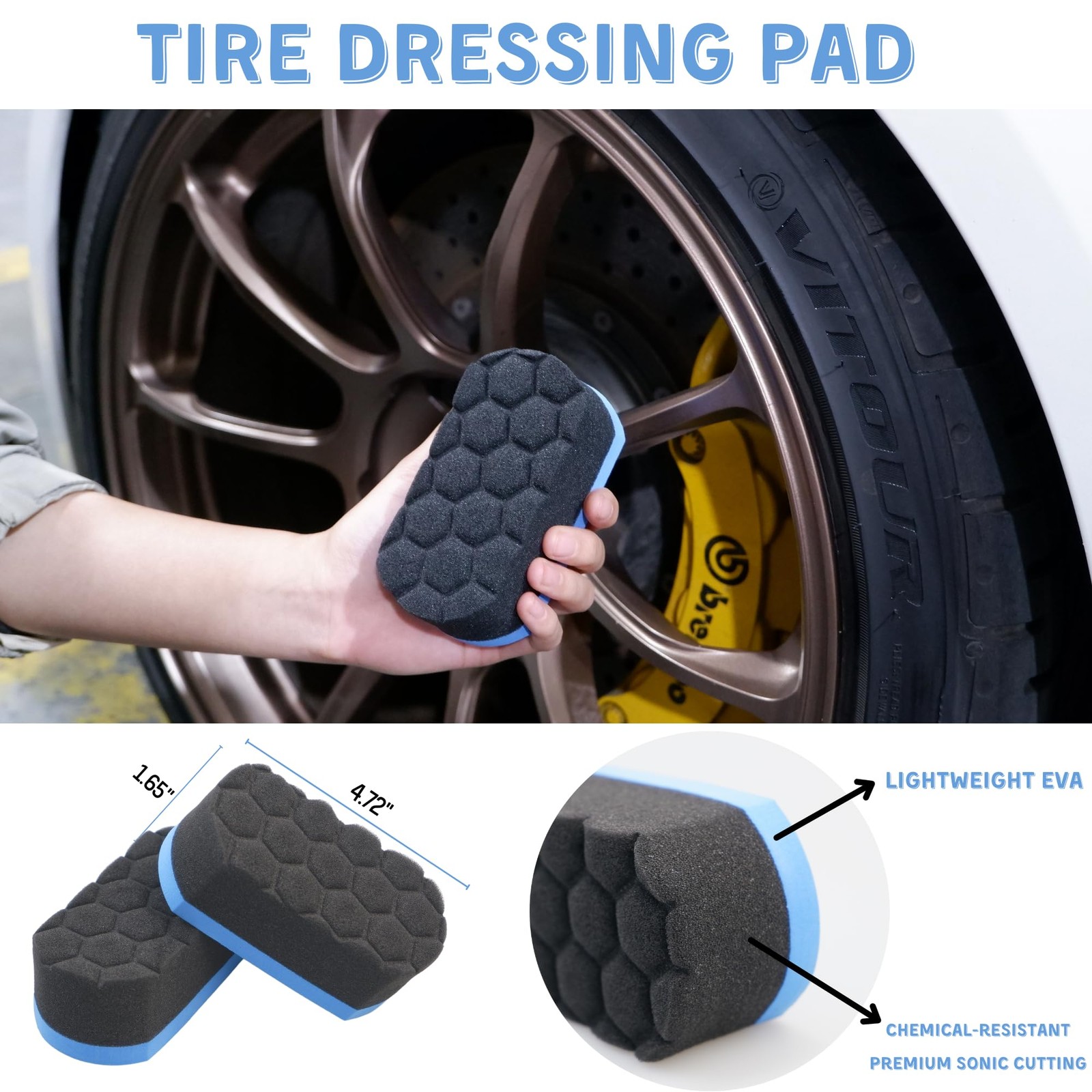 6PCS Car Wheel Cleaning Detailing Pro Kit, Tire Brush, 2 PCS Soft Wool Rims B…