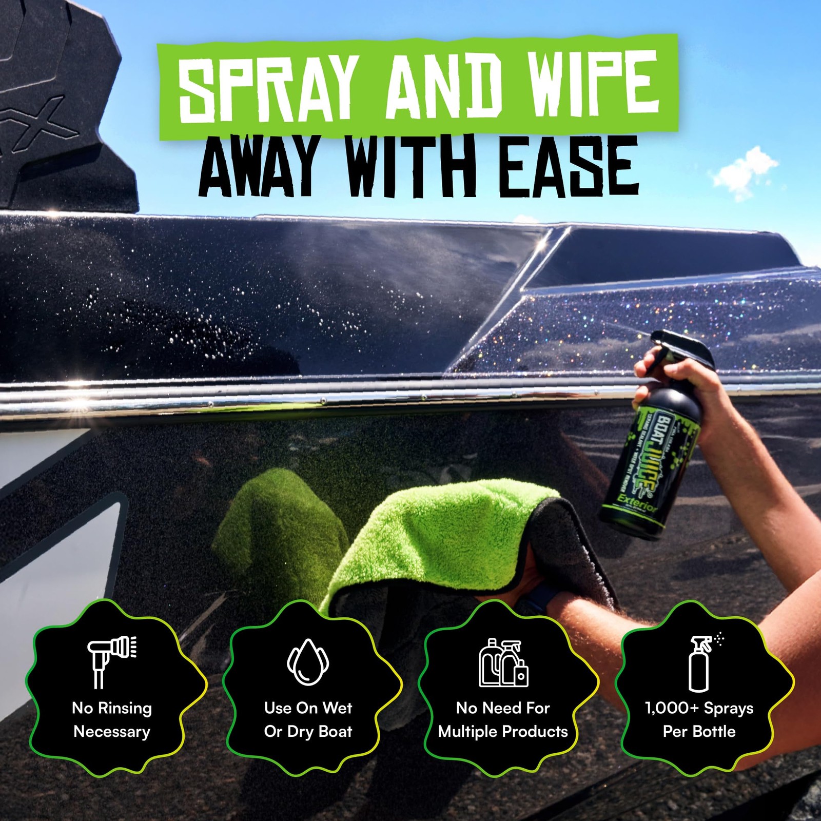 Boat Juice 2in1 Exterior Boat Cleaner & Protectant Spray | Water Spot Remover…