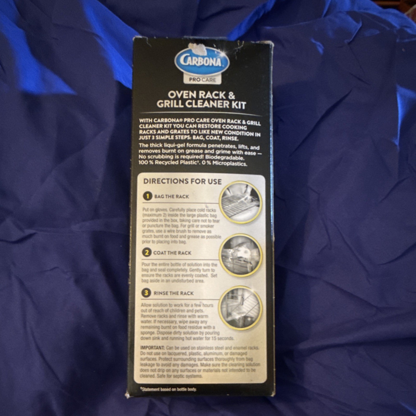 Carbona Oven Rack & Grill Cleaner Kit Liquid Biodegradable 16.8 fl oz