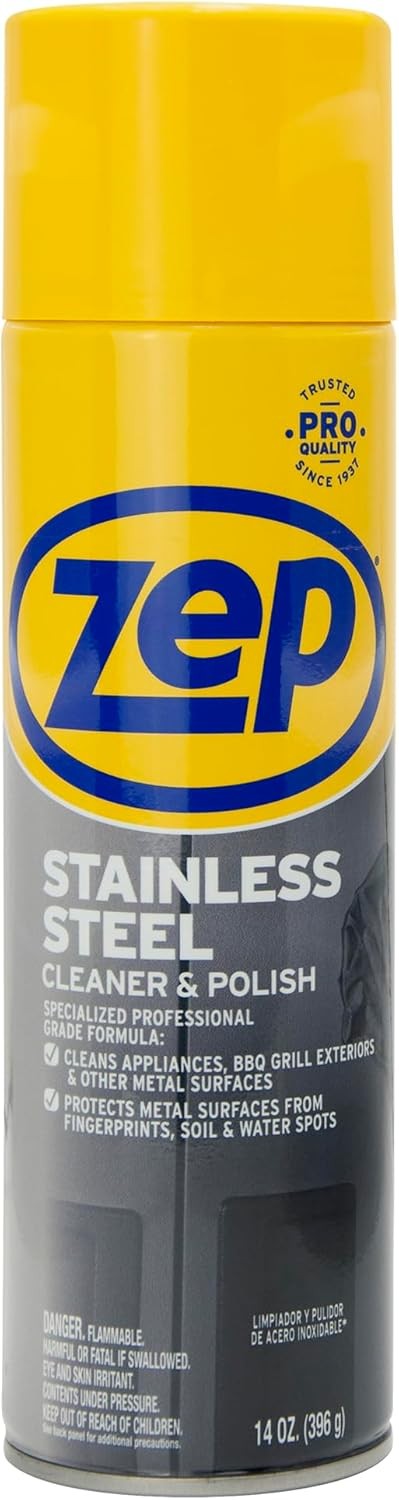 Zep Stainless Steel Cleaner and Polish 14 ounces – ZUSSTL14 – Protects Metal Sur