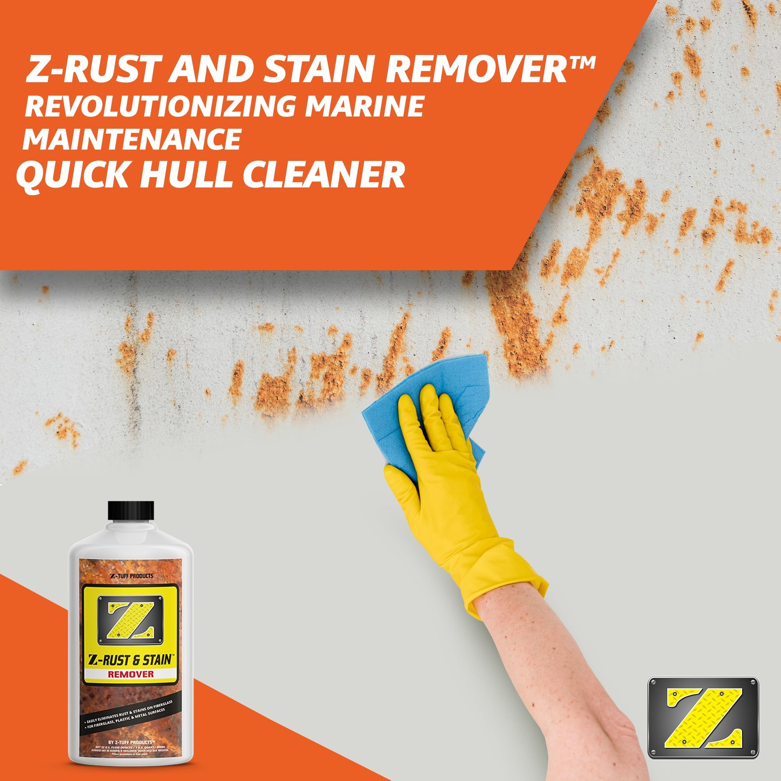 Z-Hull Rust & Stain Remover Gel – Instant Marine Hull Cleaner for Fiberglass …