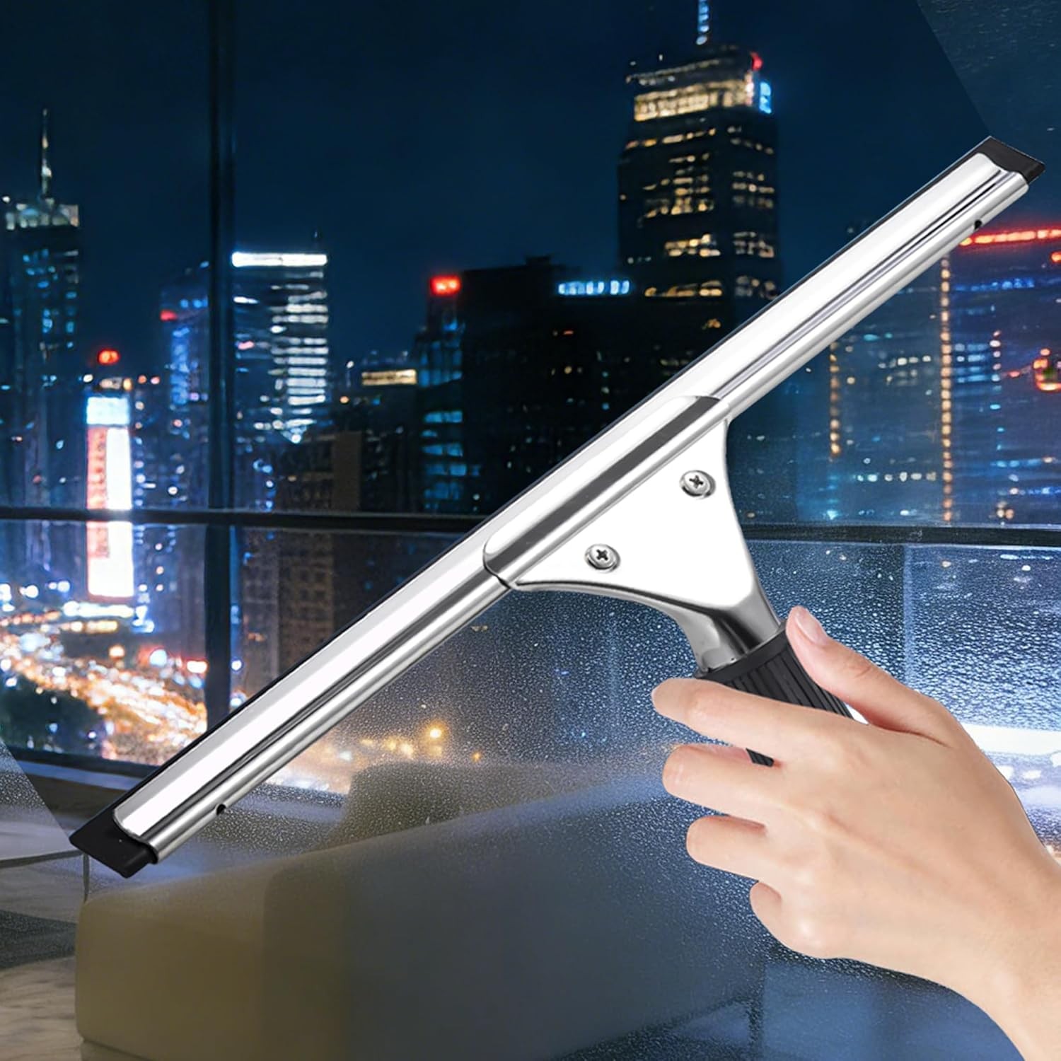 14-inch Squeegee for Shower Glass & Window Cleaning, Professional Stainless