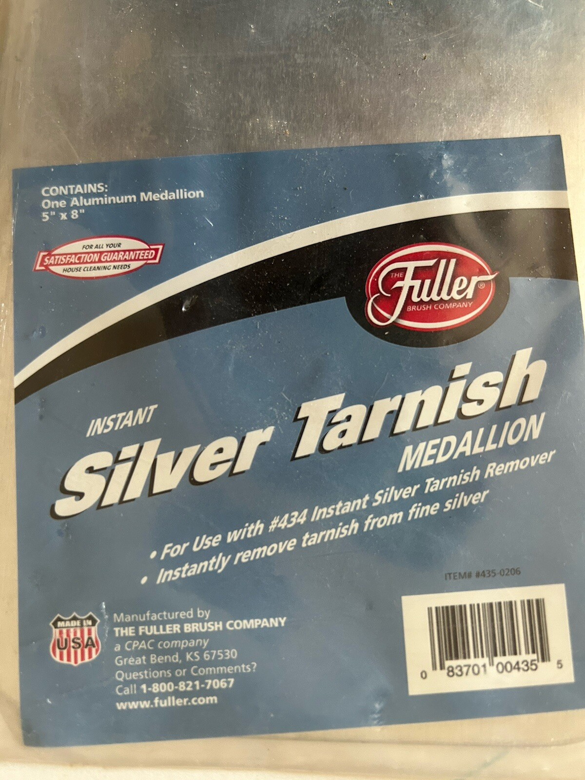 The Fuller Brush Company Instant Silver Tarnish Aluminum Medallion Sheet 5×8”