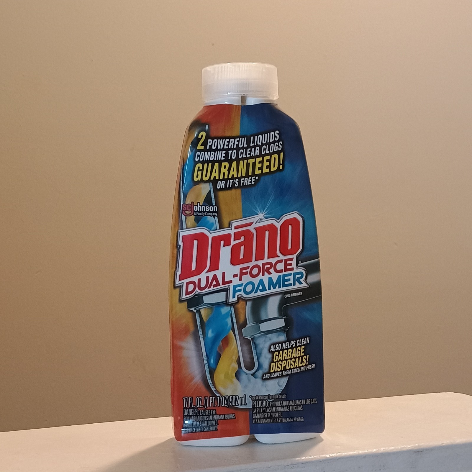Drano Dual-Force Foamer Clog Remover Foam Formula For Sink/Drain Clogs 1 Pack