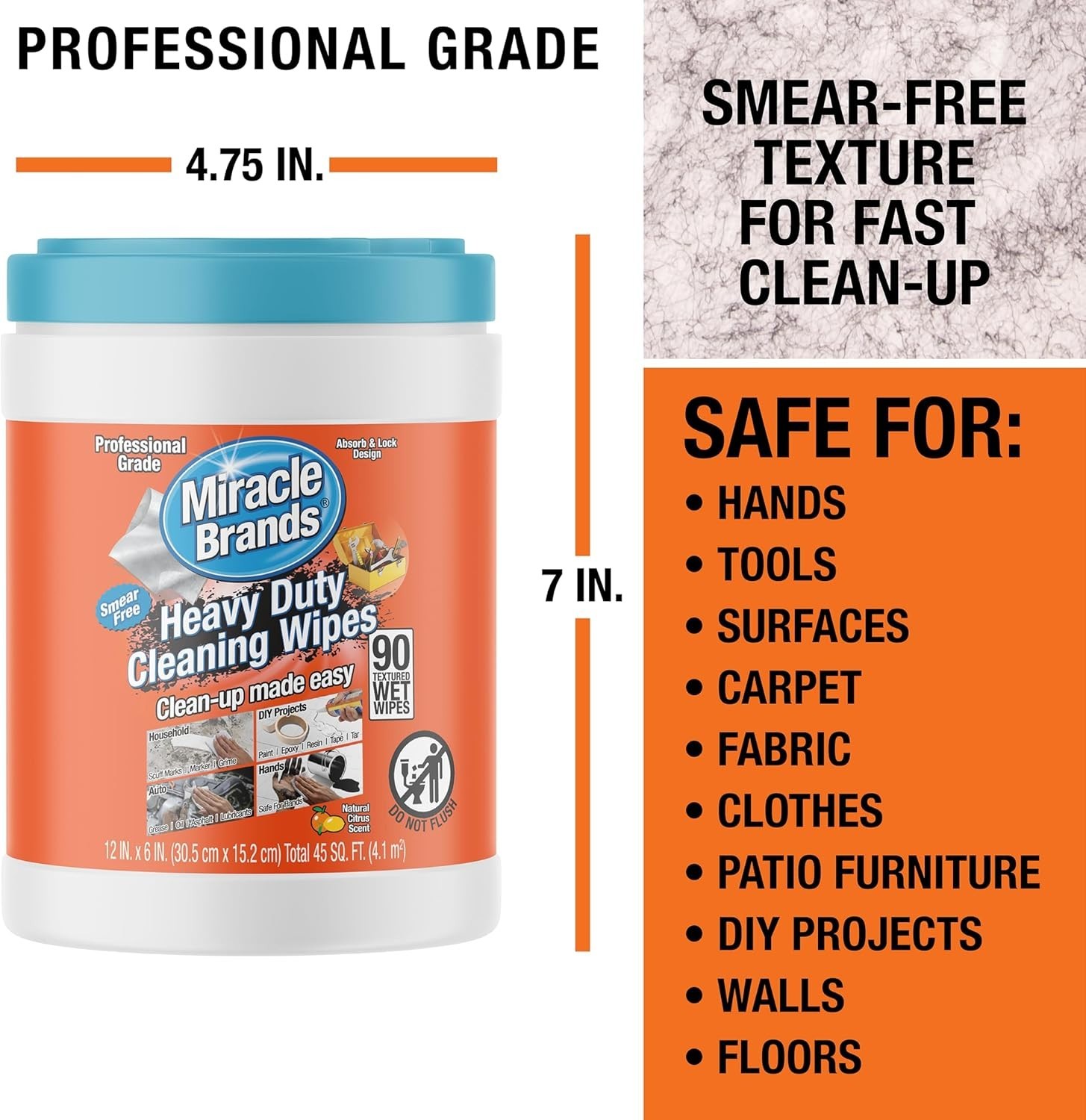 Heavy Duty 90 Count Wipes for Cleaning Appliances, Counters, and Floors