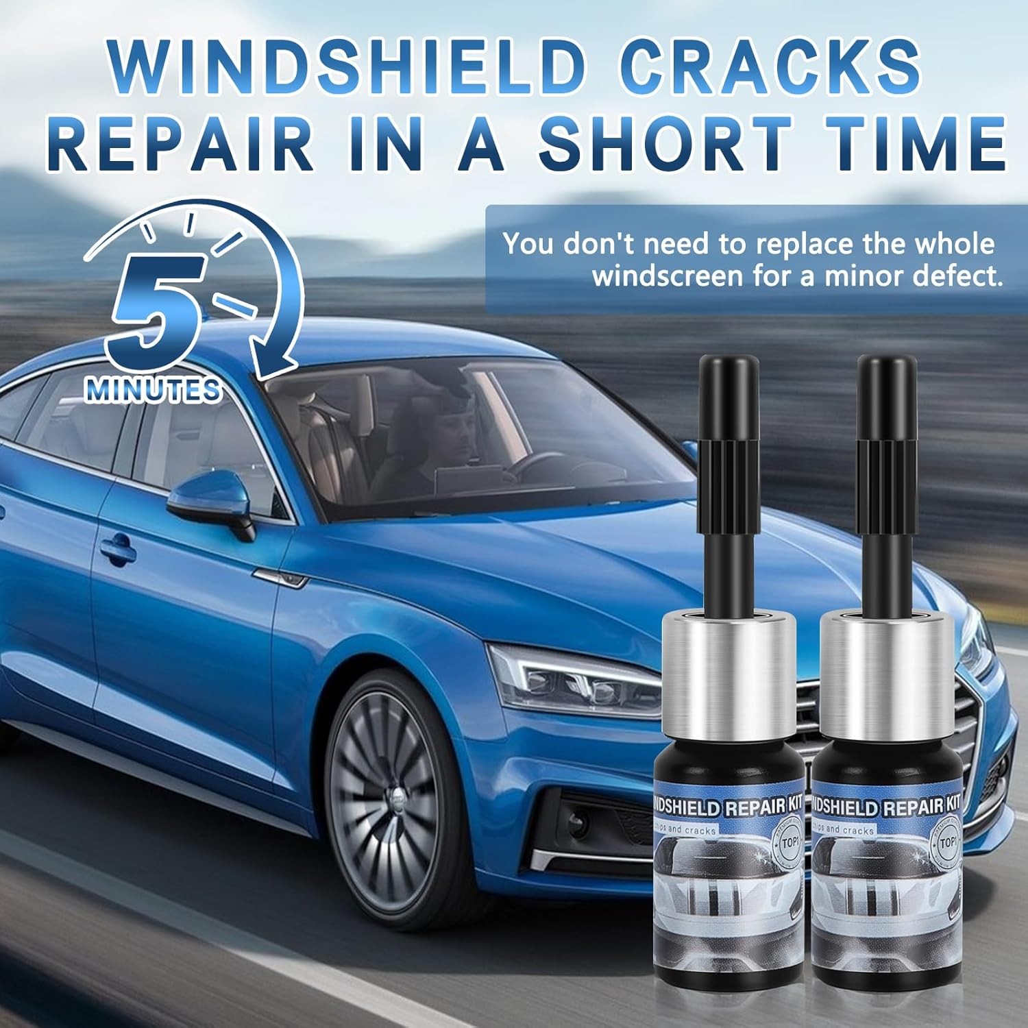 Windshield Chip Repair Kit 6ml Clear Auto Glass Repair Kit Crack Fix Solution