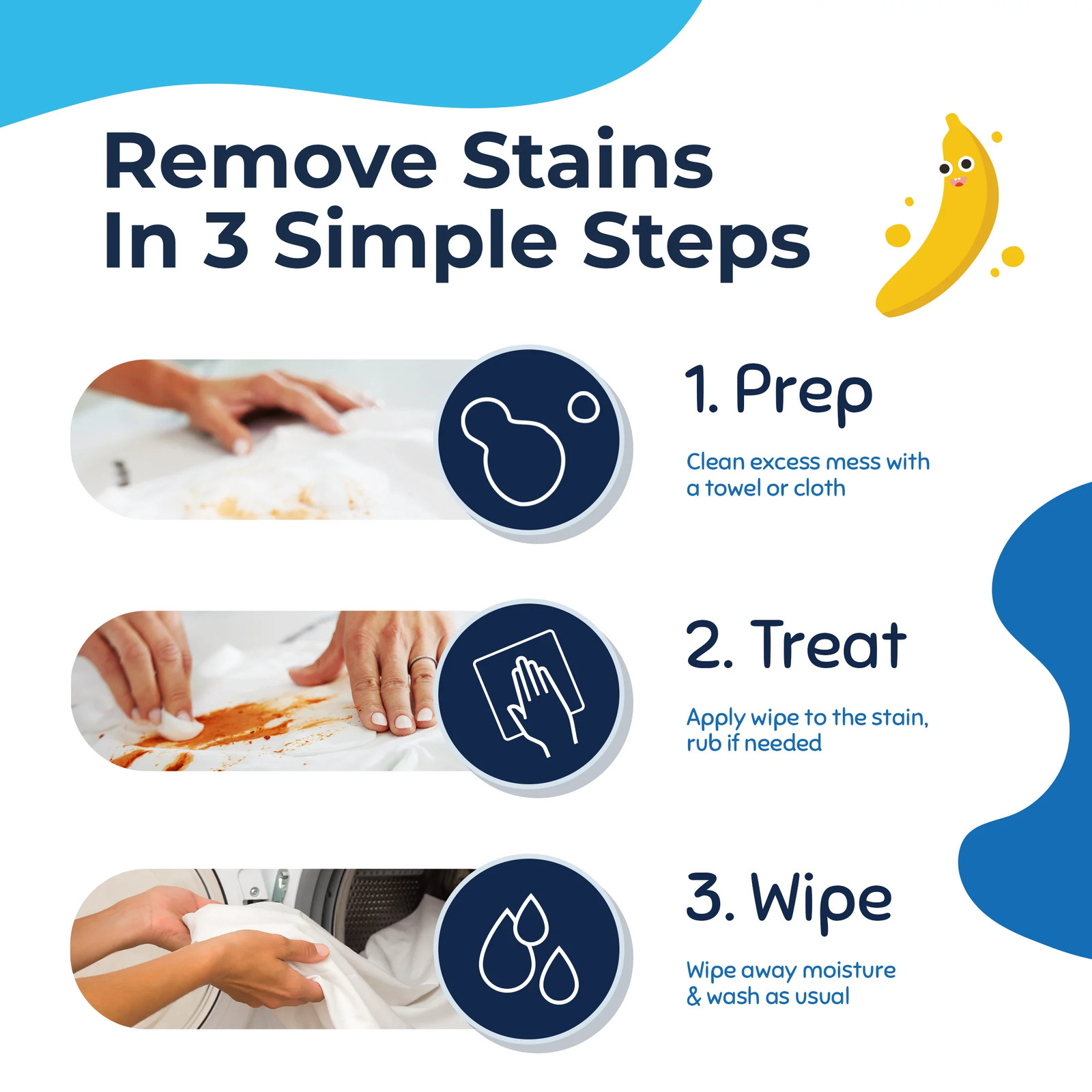 Miss Mouth’s Messy Eater Stain Treater Wipes for Baby & Kids, 5 Pack, Newborn &