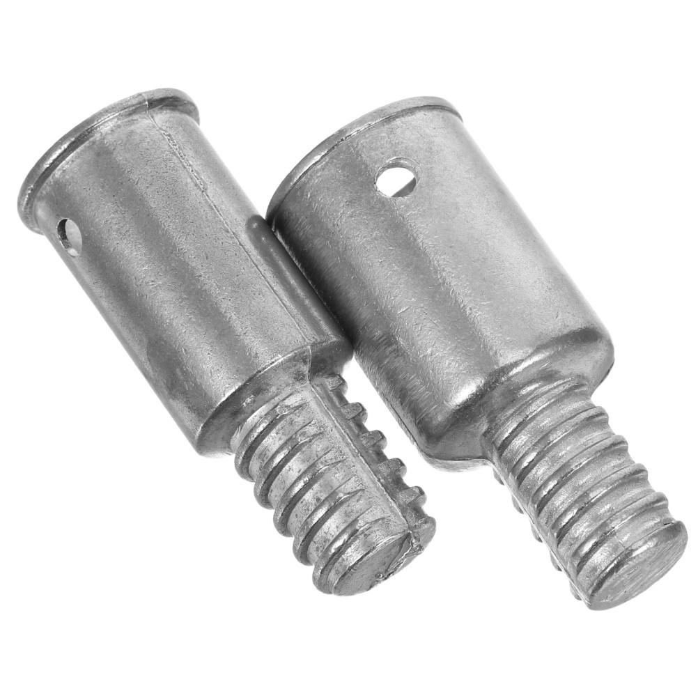 2Pcs Heavy Duty Silver Metal Handle Adapters Universal Pole Tip Replacement