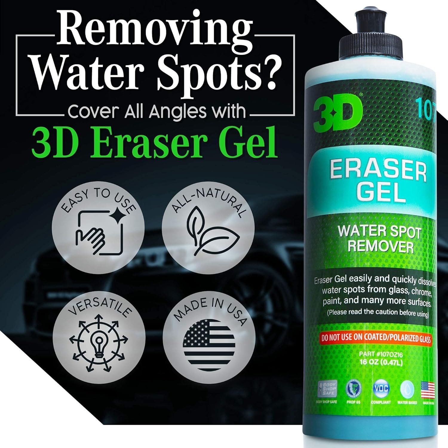 Eraser Gel Water Spot Remover – Acidic Gel Formula for Hard Water Spots & Min…