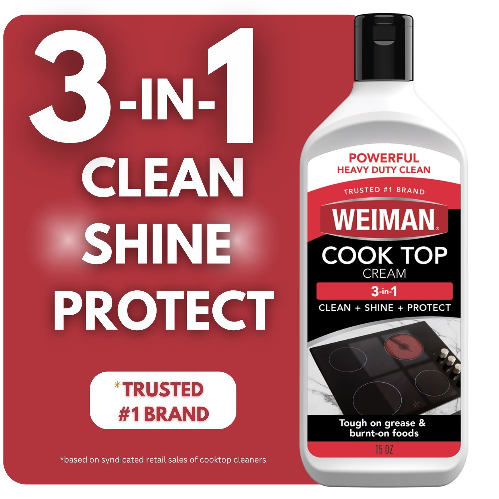 Weiman Cooktop Cleaner & Polish Cream 15 oz – Glass Ceramic Induction Surfaces