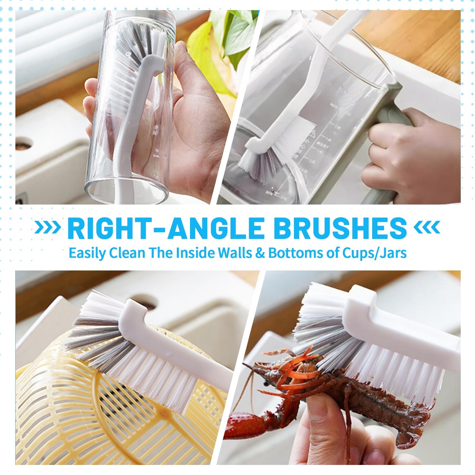 16Pcs Crevice Cleaning Brush Set, Hard Bristle Scrub Brushes Tools for Deep C