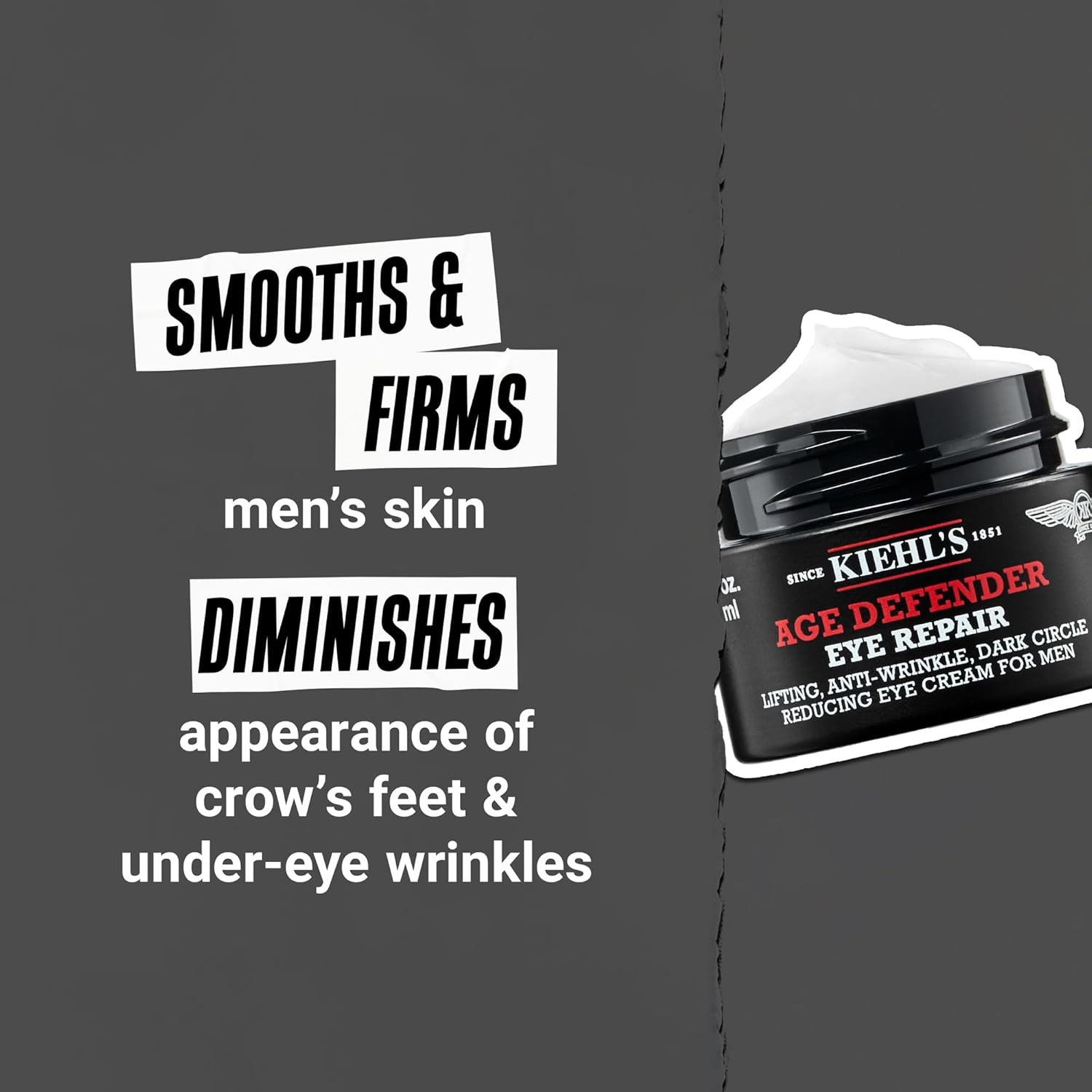 Kiehl’s Age Defender Eye Repair, Anti-Aging Eye Cream for Men, Lift, Firm and