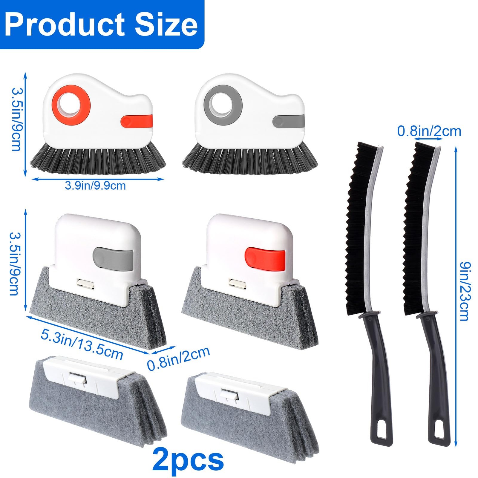 Window Sill Cleaner Tool,8 Pcs Magic Door Window Track Cleaning Tools Kit,Sli…