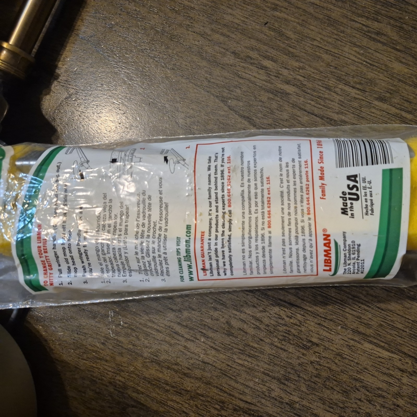 NIP Libman Nitty Gritty Roller Mop Refill 9” #02011 Made In USA