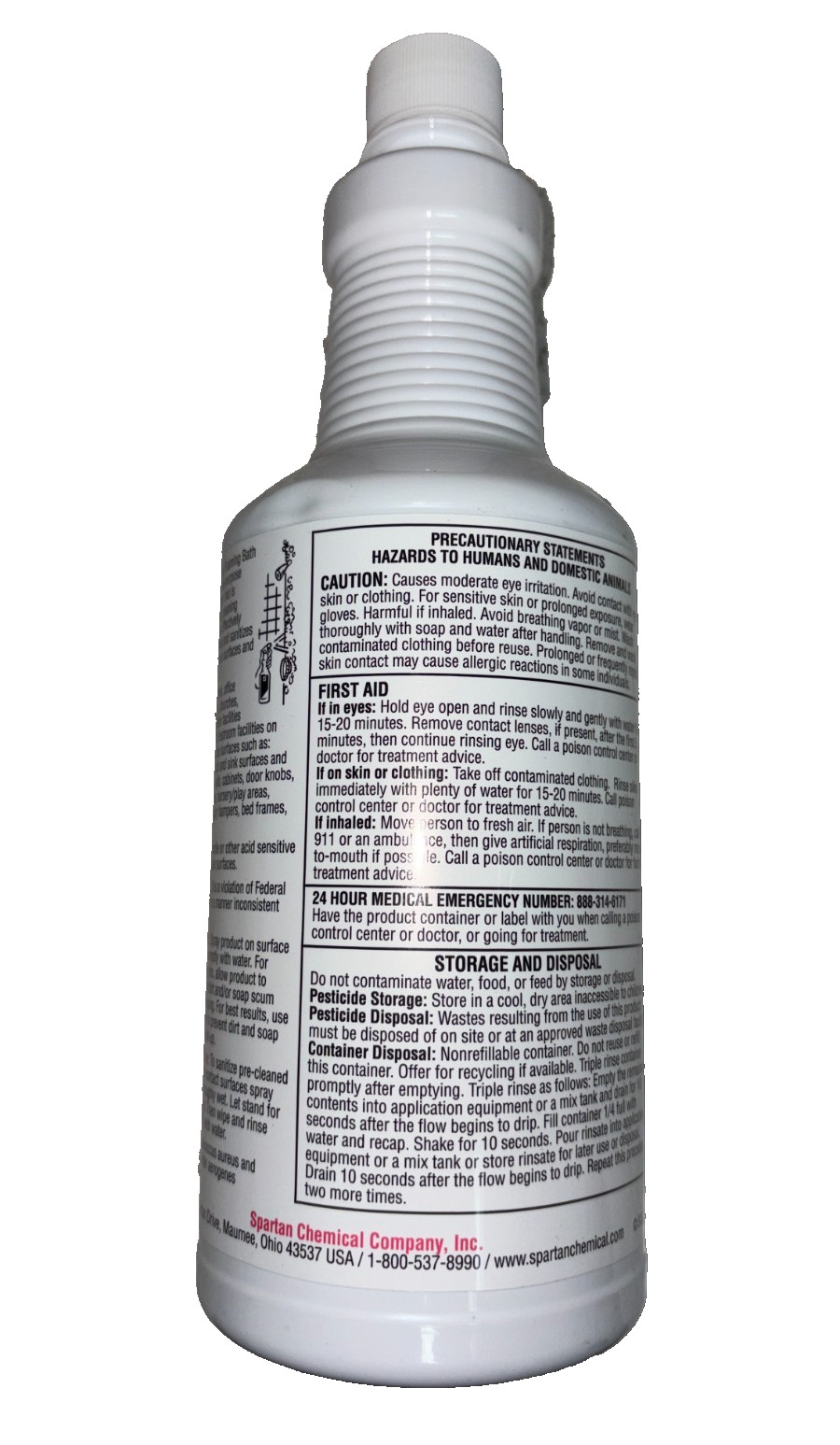 New 1 Quart Bottle Spartan Peroxy II FBC Foaming Bath & Surface Cleaner