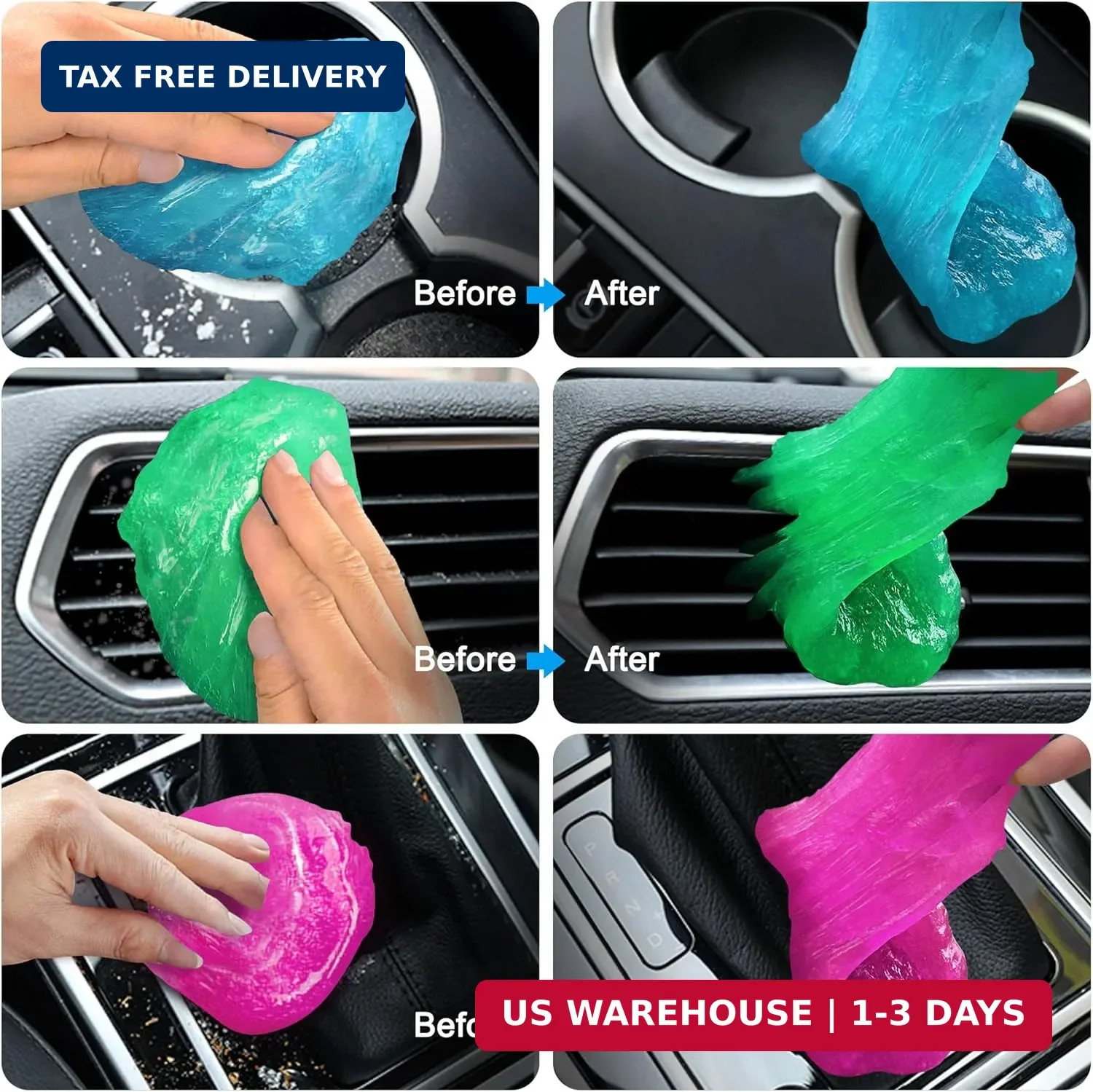 Car Cleaning Gels 4-Pack, Car Cleaning Putty Universal Auto Detailing Tools Car