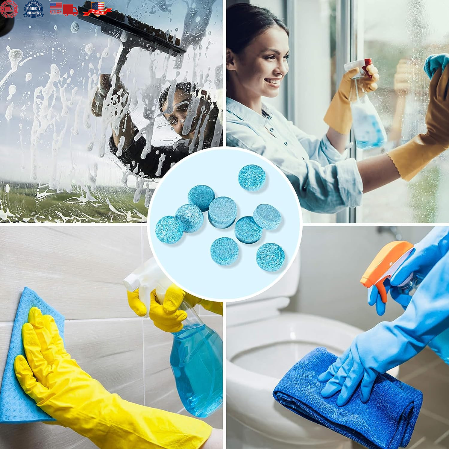 100 Car Windshield Washer Wiper Fluid Concentrated Tablets Removes Stains