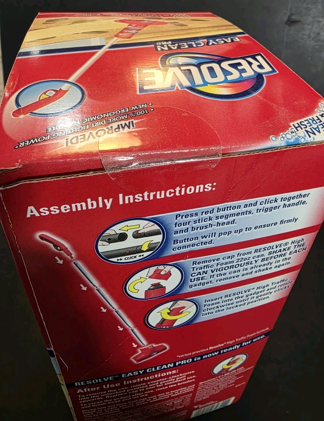 Resolve Easy Clean Pro Carpet Cleaner Gadget Brush & High Traffic Foam Spray