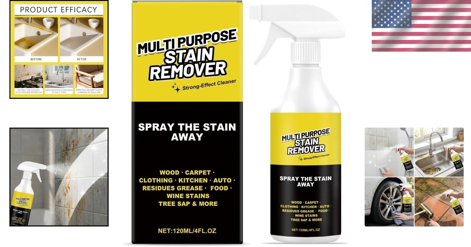 All-Purpose Stain Remover – Quick-Acting Cleaning Solution for Multiple Surfaces