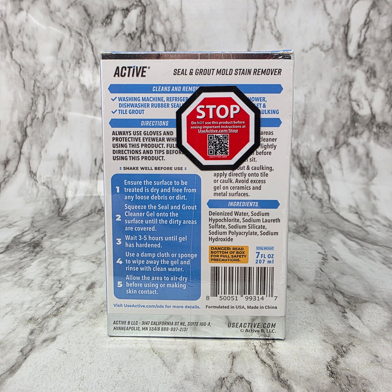 Active Seal & Grout Mold Stain Remover Deep Clean 7oz