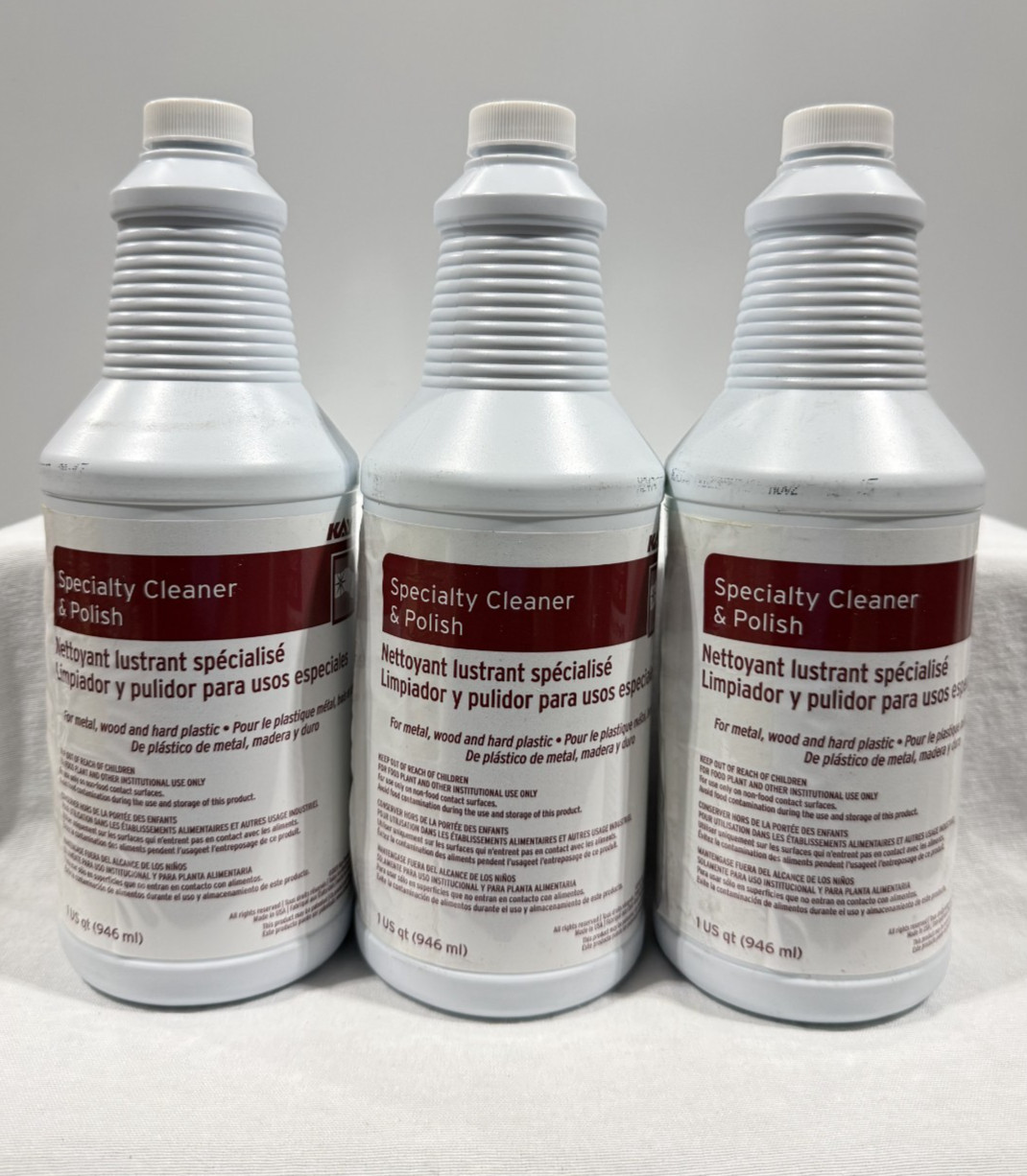 NEW SEALED Kay ECOLAB Specialty Cleaner & Polish 3 PACK *FAST SHIP*