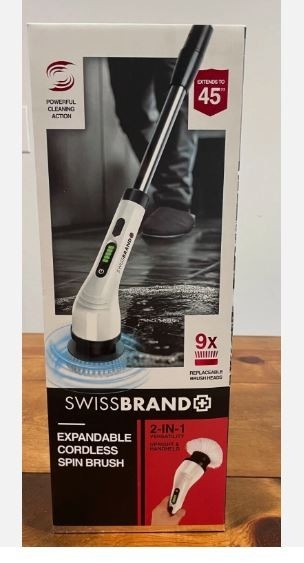 Swiss Brand Expandable Cordless Spin Brush; New in Box