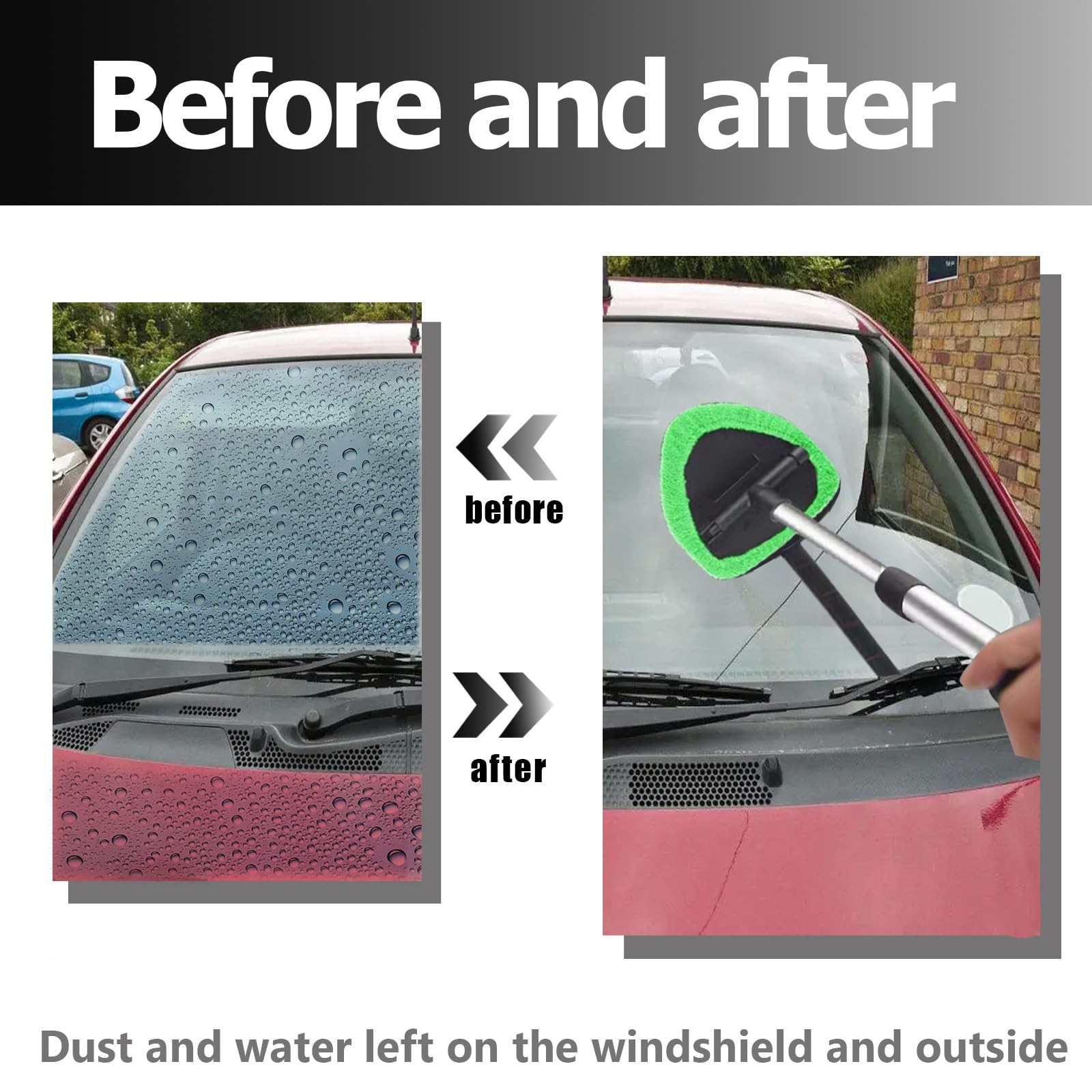 Car Windshield Cleaning Tools, Expandable Car Window Cleaner kit with 4 Reusa…