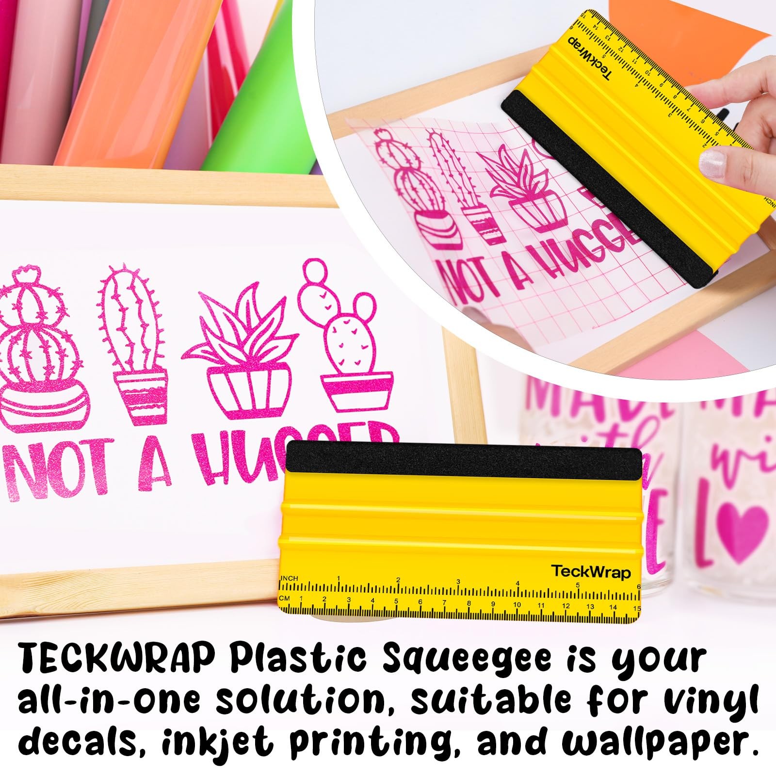 Professional Plastic Squeegee Tool for Vinyl Decals, Stickers, and Wallpaper