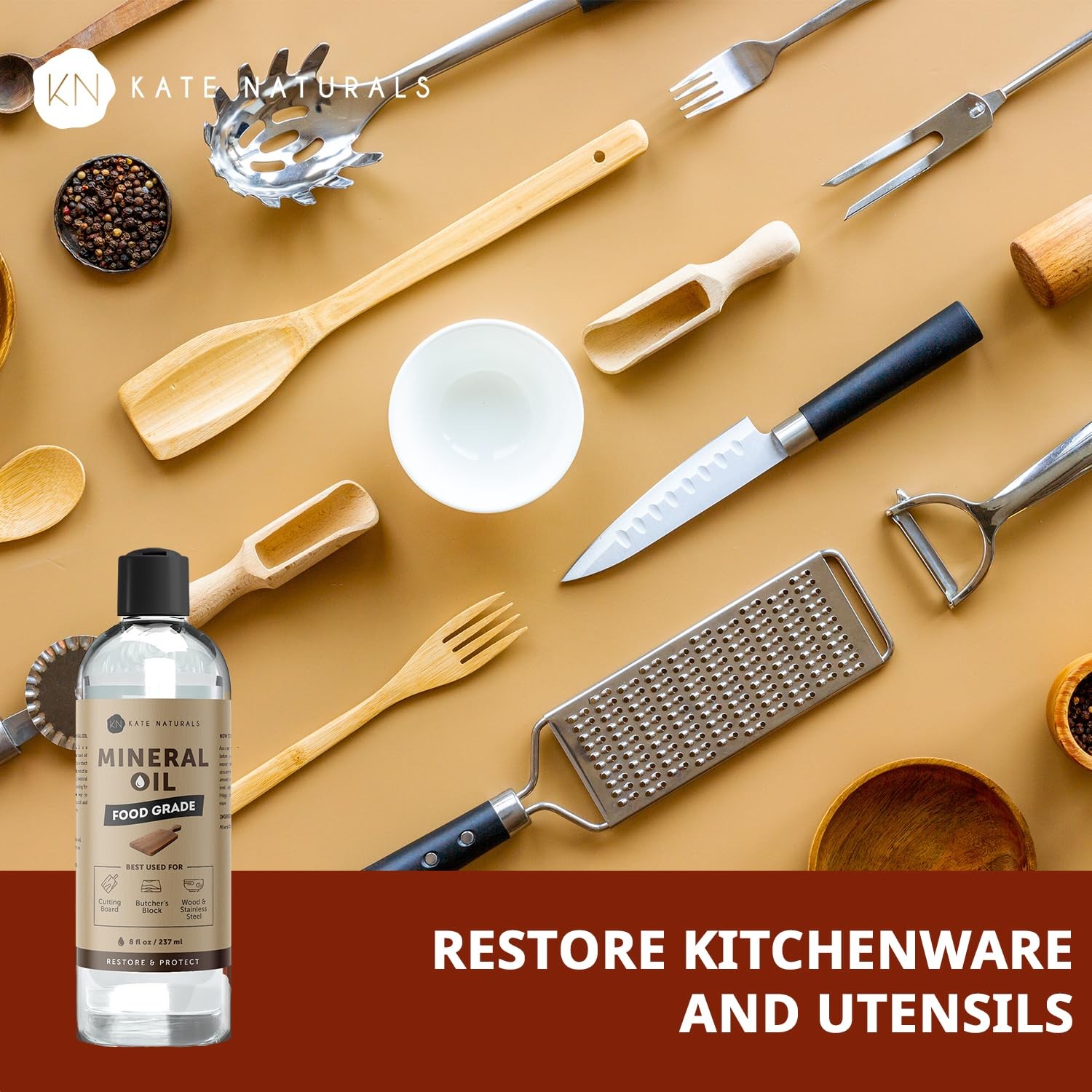 Mineral Oil for Wood Cutting Board, Butcher Block, and Knife. Food Grade Mineral