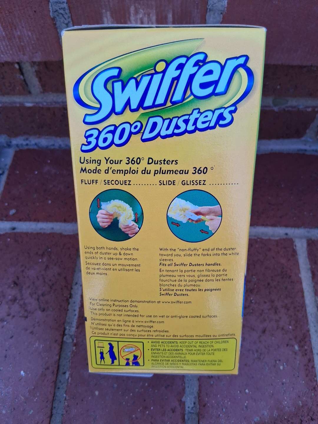6 Refills Swiffer 360 Dusters 2-Sided Trap + Lock Yellow/White New Strips NOS