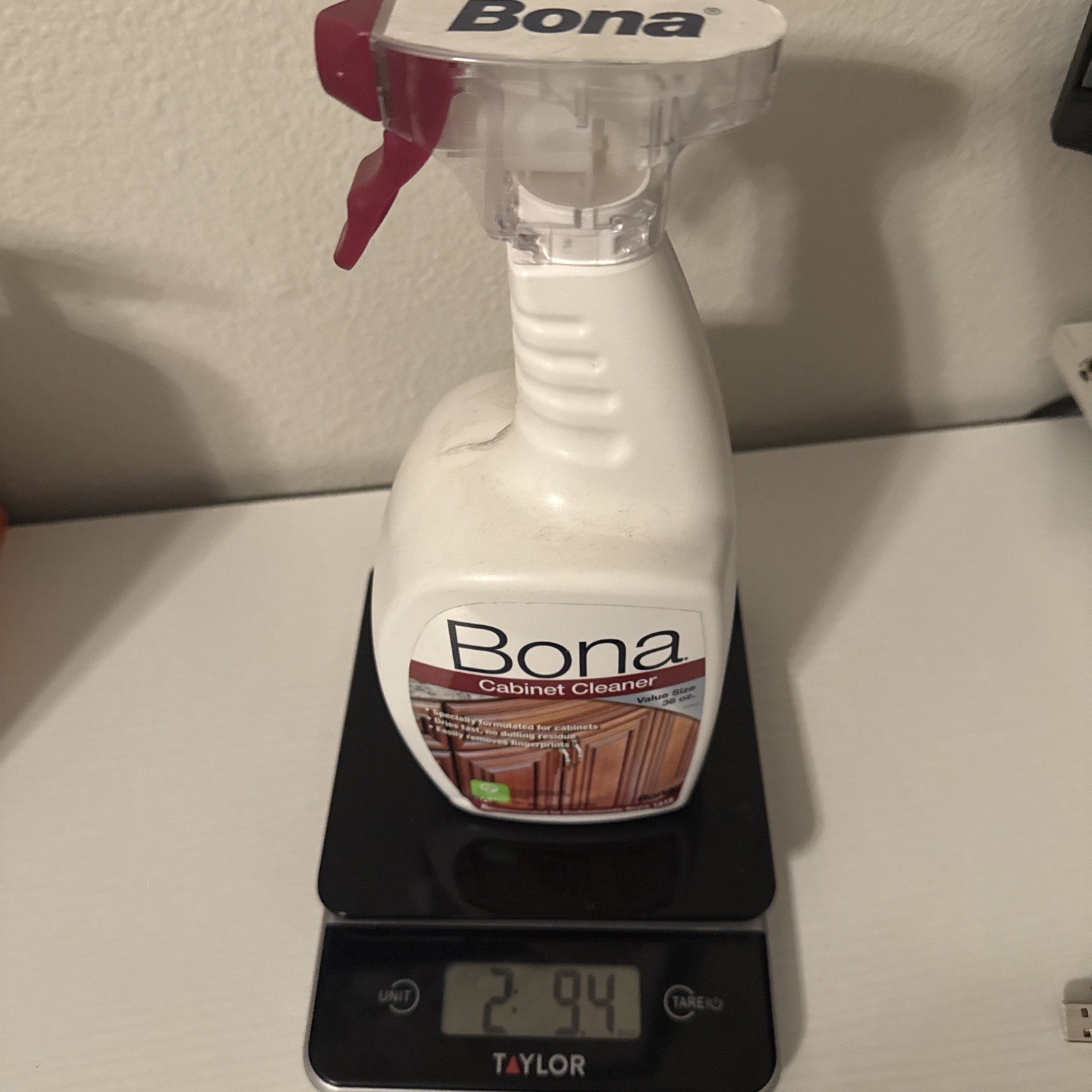 Bona Wood Cabinet Cleaner JUMBO 36 oz Trigger Spray NEW