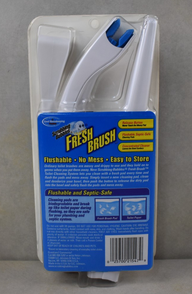 Scrubbing Bubbles Fresh Brush Kit Toilet Cleaning System w/4Flushable Pads