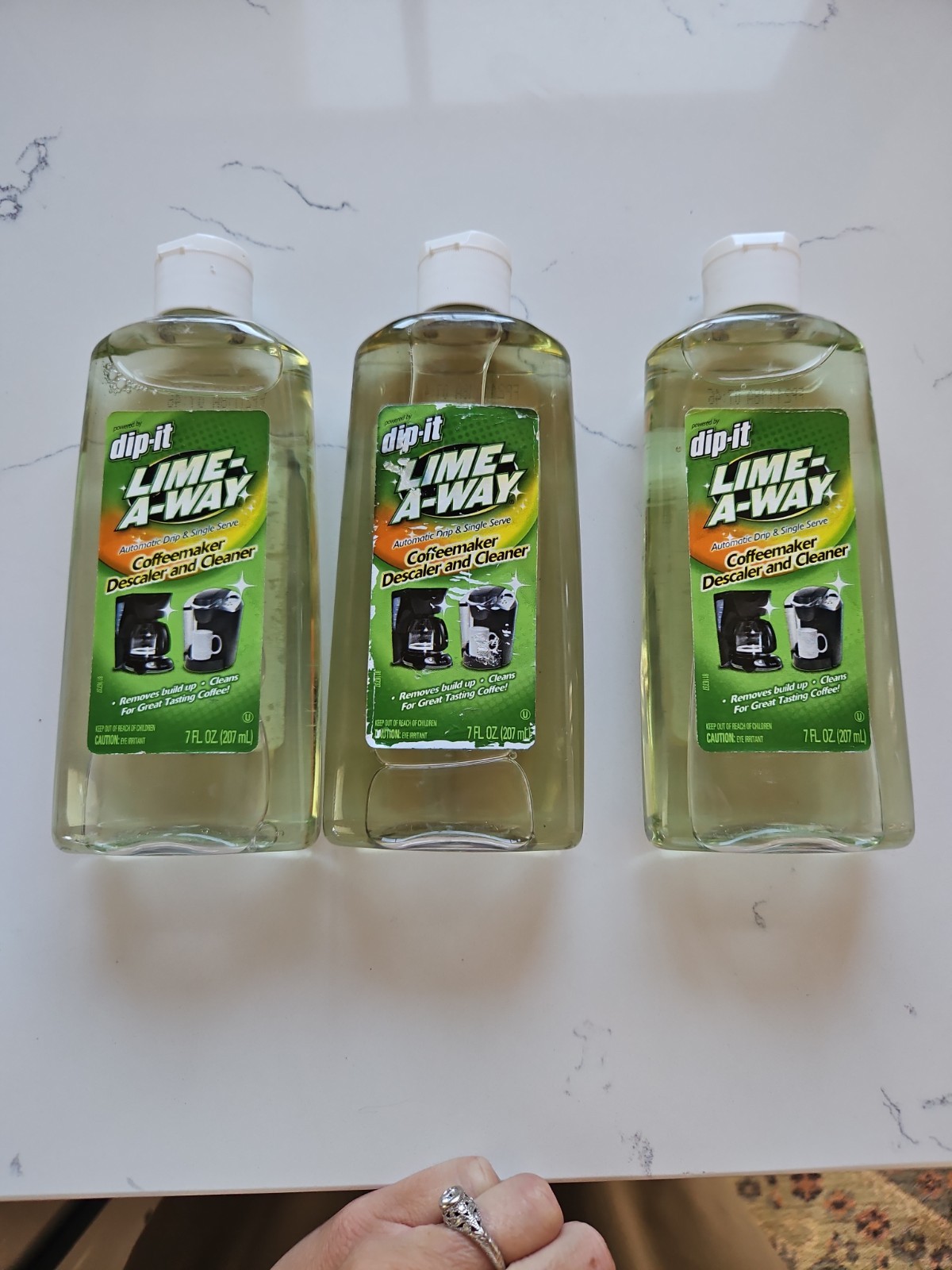 3x Dip-it Lime-A-Way Coffeemaker Descaler and Cleaner Removes Calcium 7oz Each