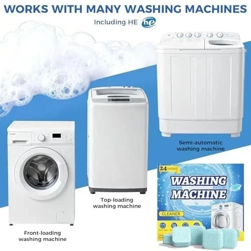 Uproot Clean Washing Machine Cleaner Tablets – 24 Pack for a 12 Month Supply. Fo