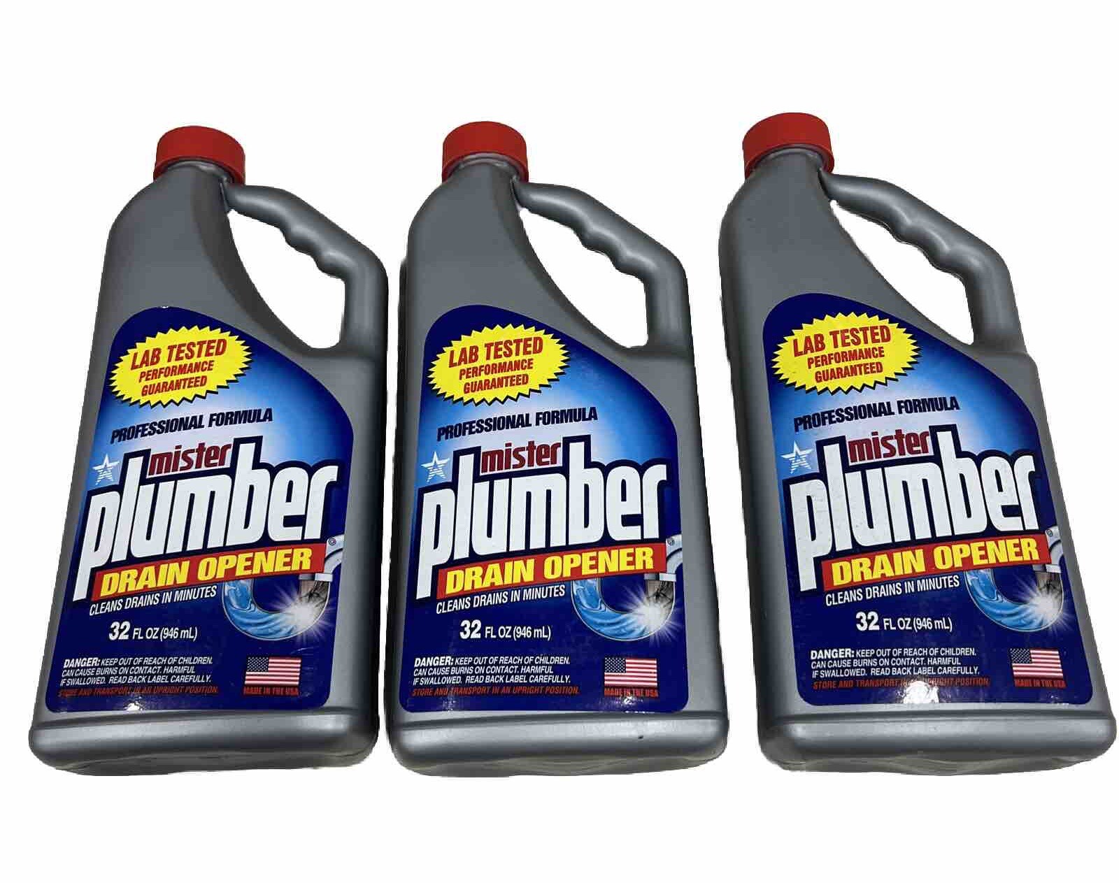 Mister Plumber Drain Opener Drain Cleaner 32 OZ Each Bottles 3 PACK