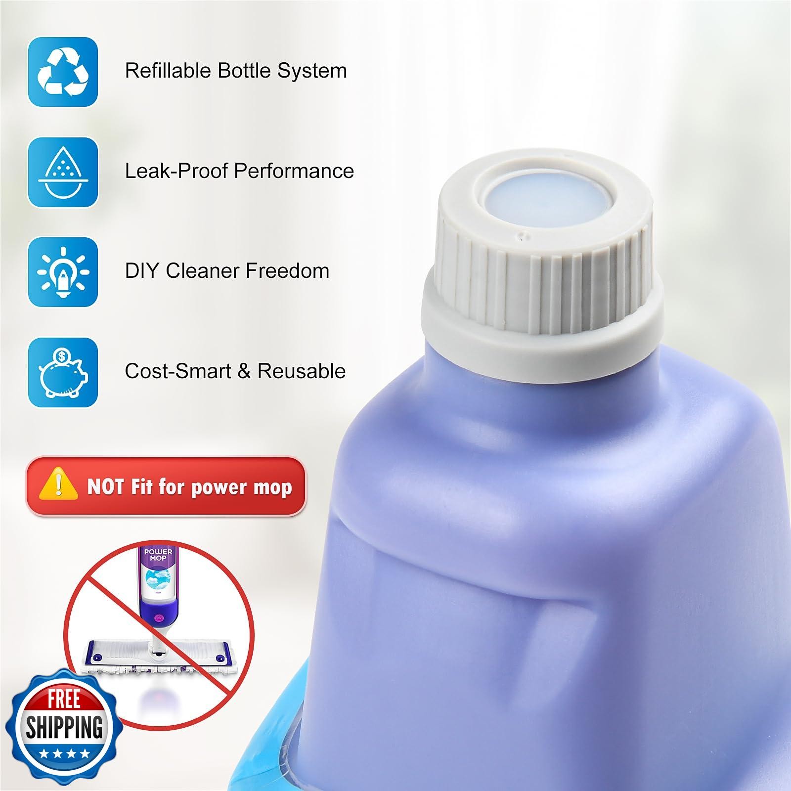 Bisenkud Refillable Bottle for Swiffer Wet Jet Mop – 500ml /17 FL OZ – Leak-P