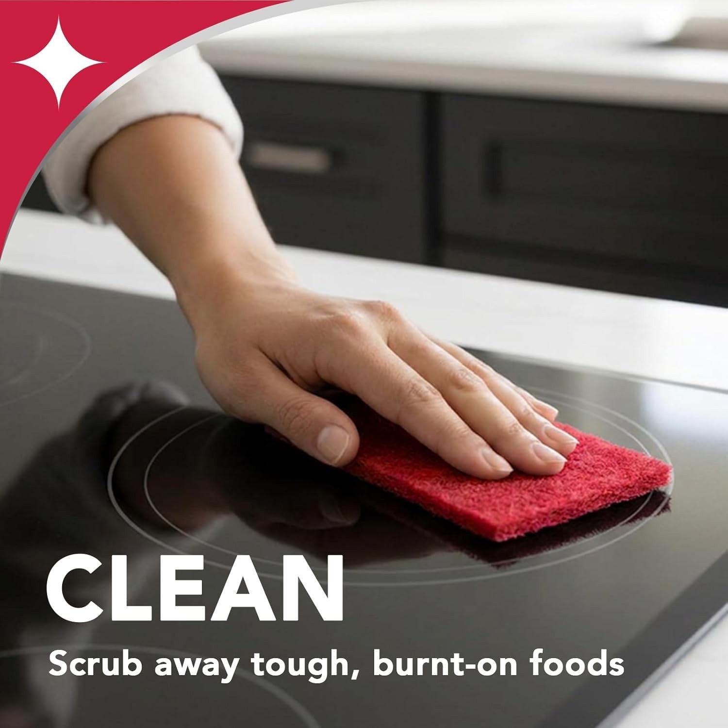 Cook Top Scrubbing Pads, 3 Count, 2 Pack Cuts Through the Toughest Stains – S…