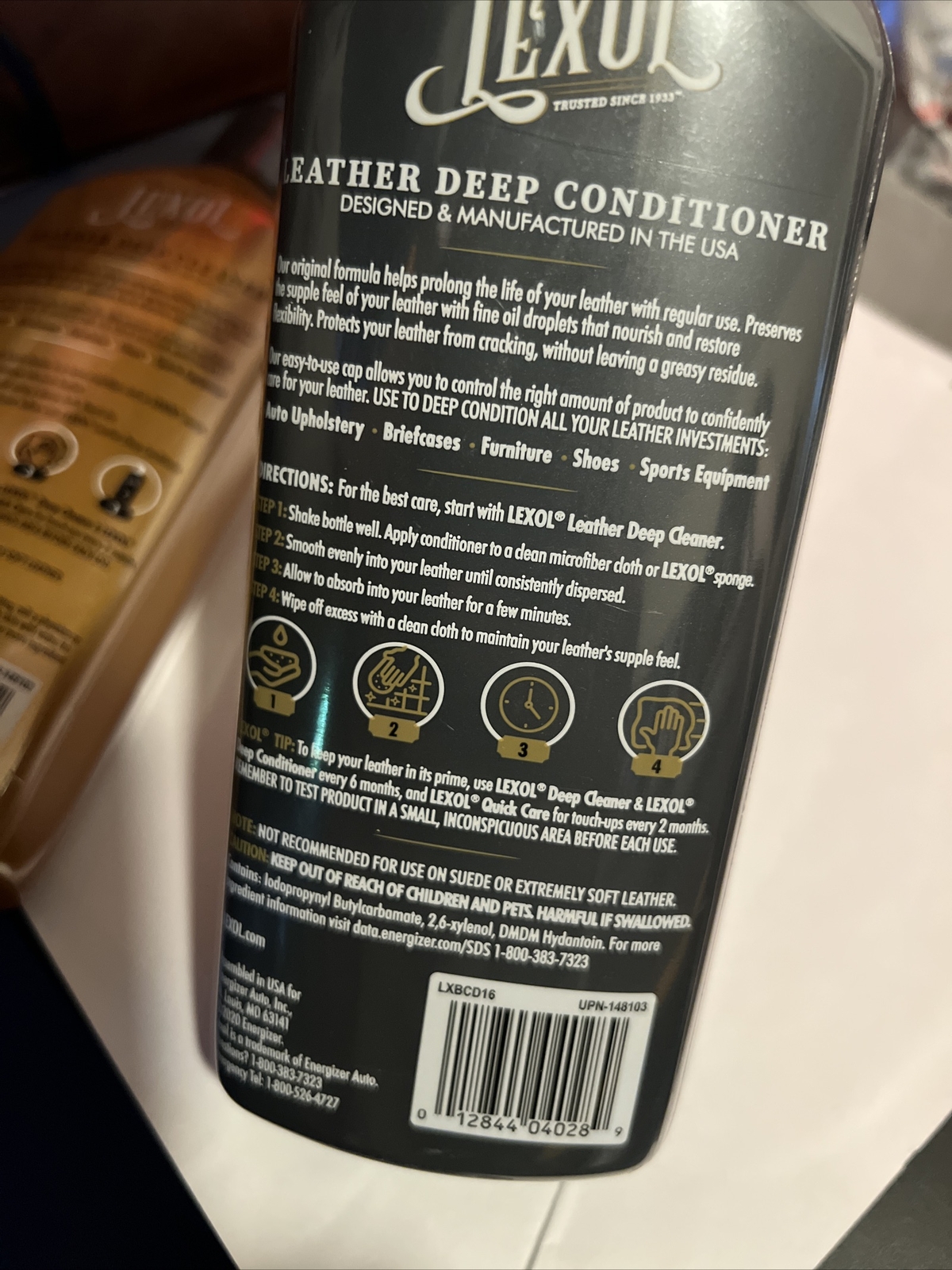 Lexol All Leather Care, Step 1 & 2 Cleaner Conditioner Restores Revives 16.9 oz