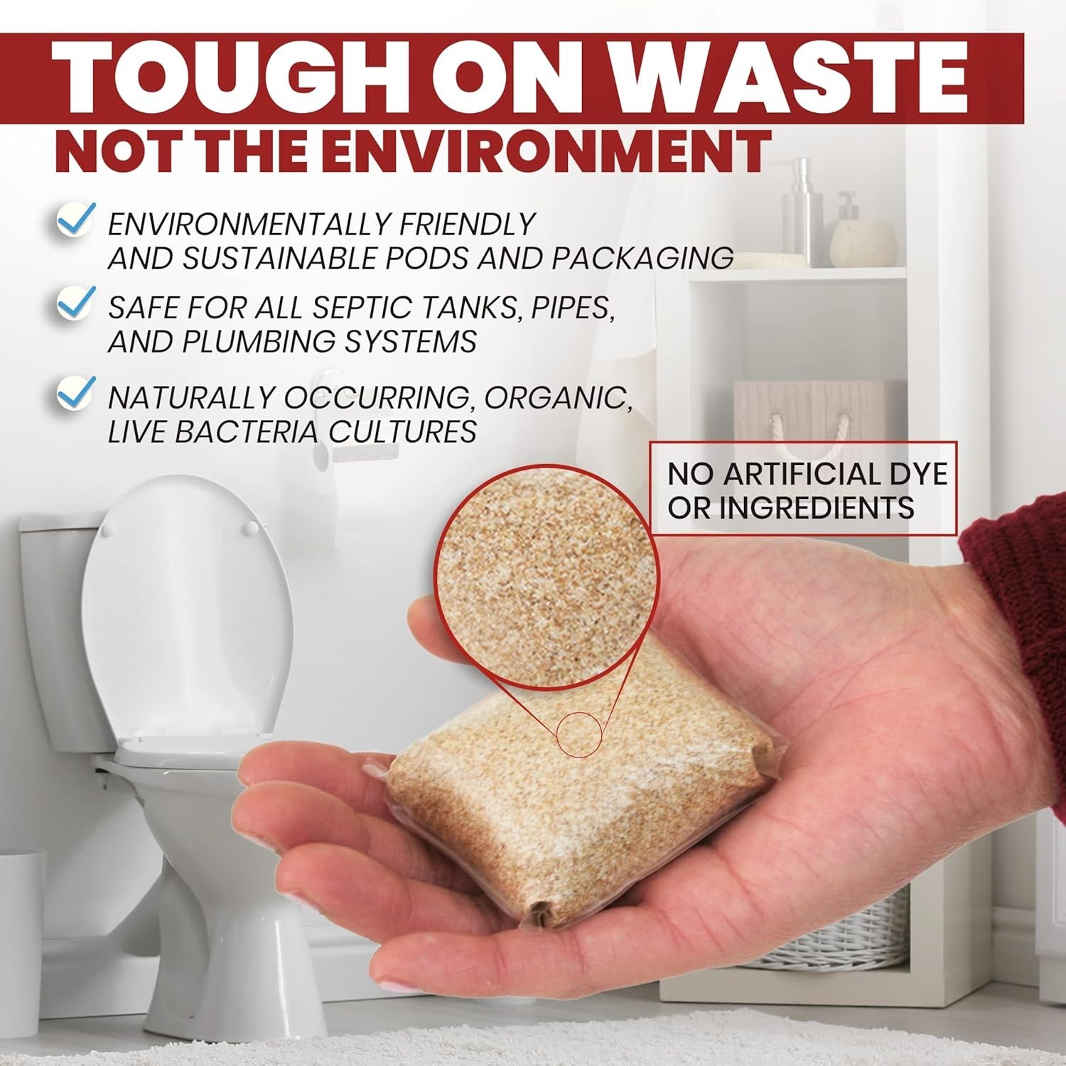 Septic Tank Treatment Pods 12- Supply Enzymes Bacteria Odor Prevention