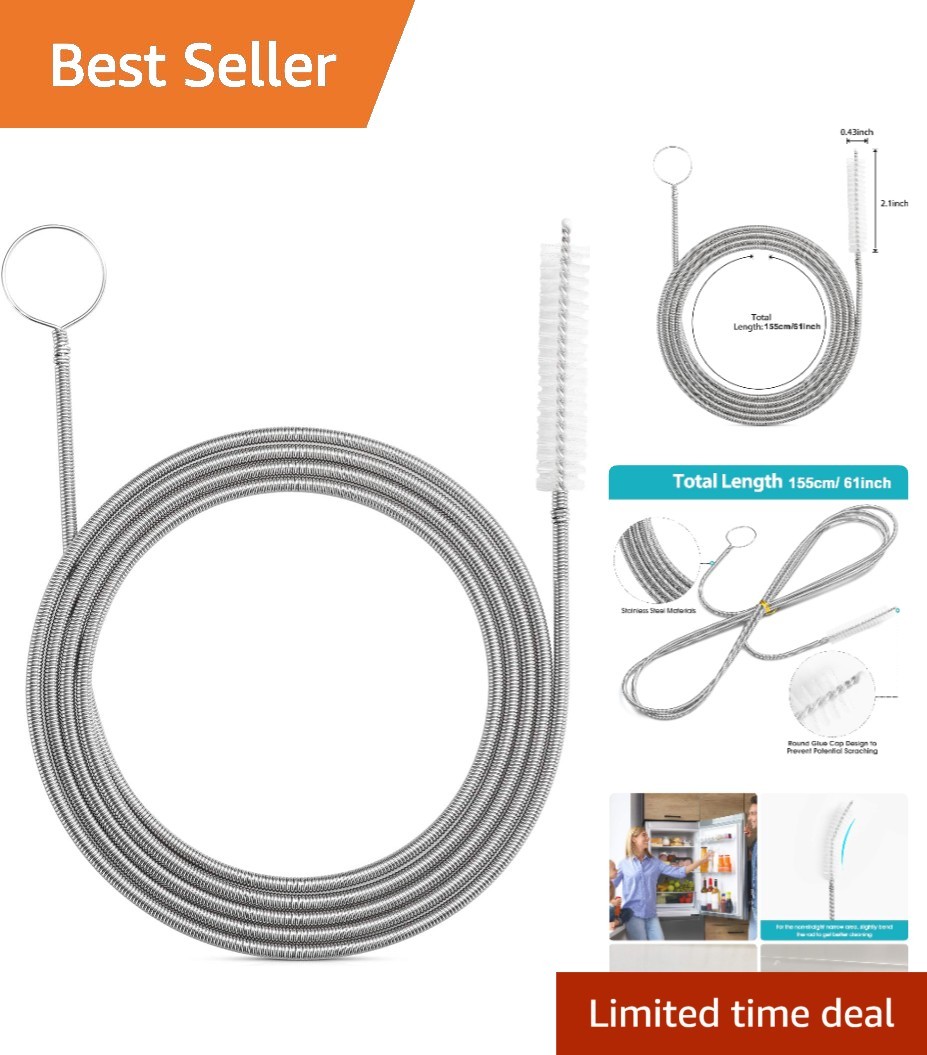 Durable 61” Long Flexible Cleaning Brush for Pipes and Tubes – Scratch-Free