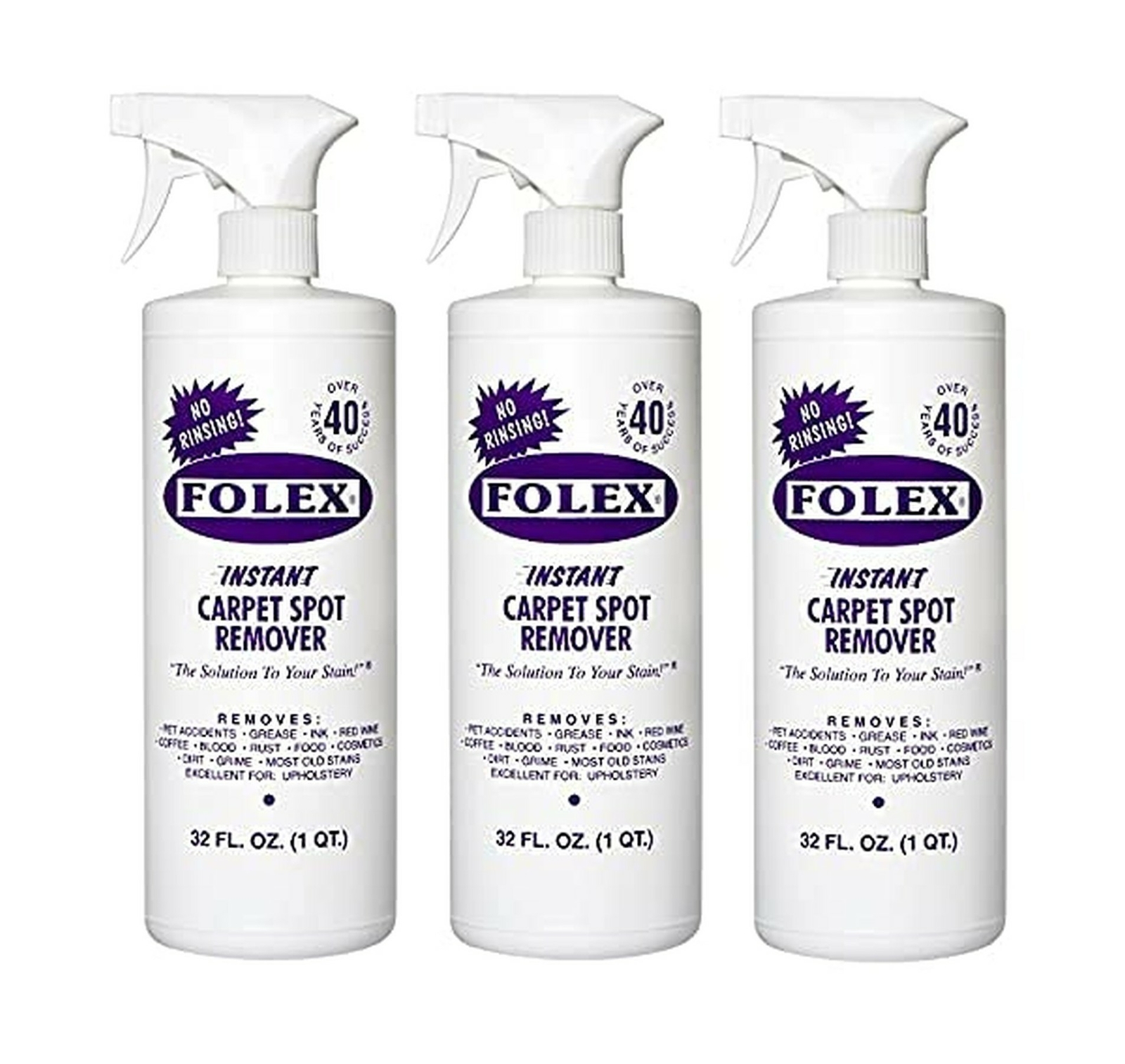 Folex Instant Carpet Spot Remover, 32oz Pack of 3 32 Fl Oz (Pack of 3)