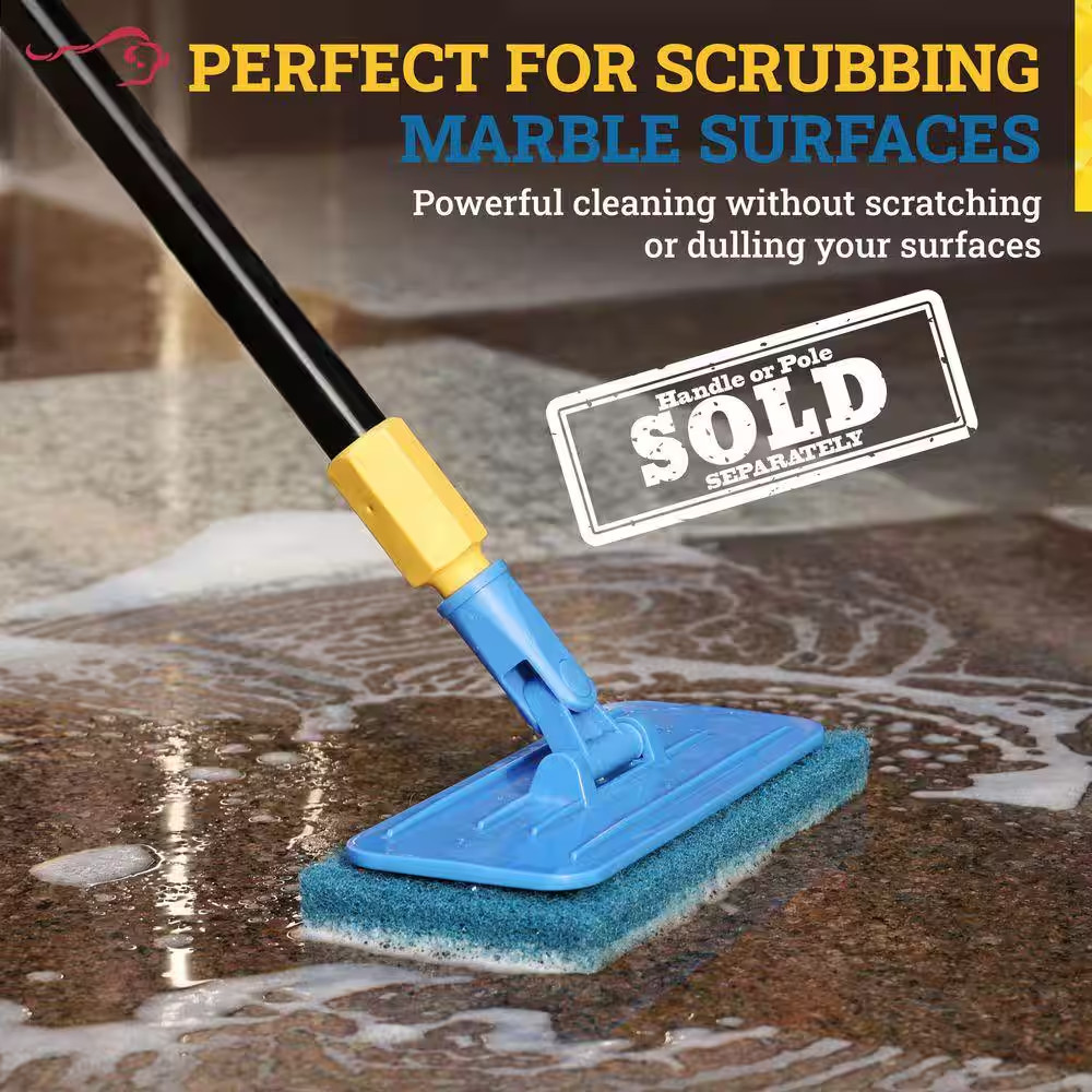 Medium Duty Cleaning Scrubbing Pads 5-Pieces Bundle W/ Threaded Swivel EZ Scrub