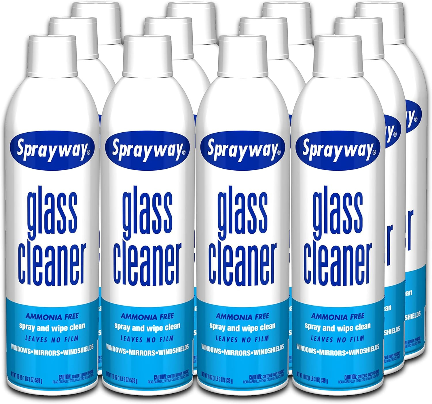 Sprayway Glass Cleaner with Foaming Spray for a Streak-Free, 19 Oz., Pack of 12