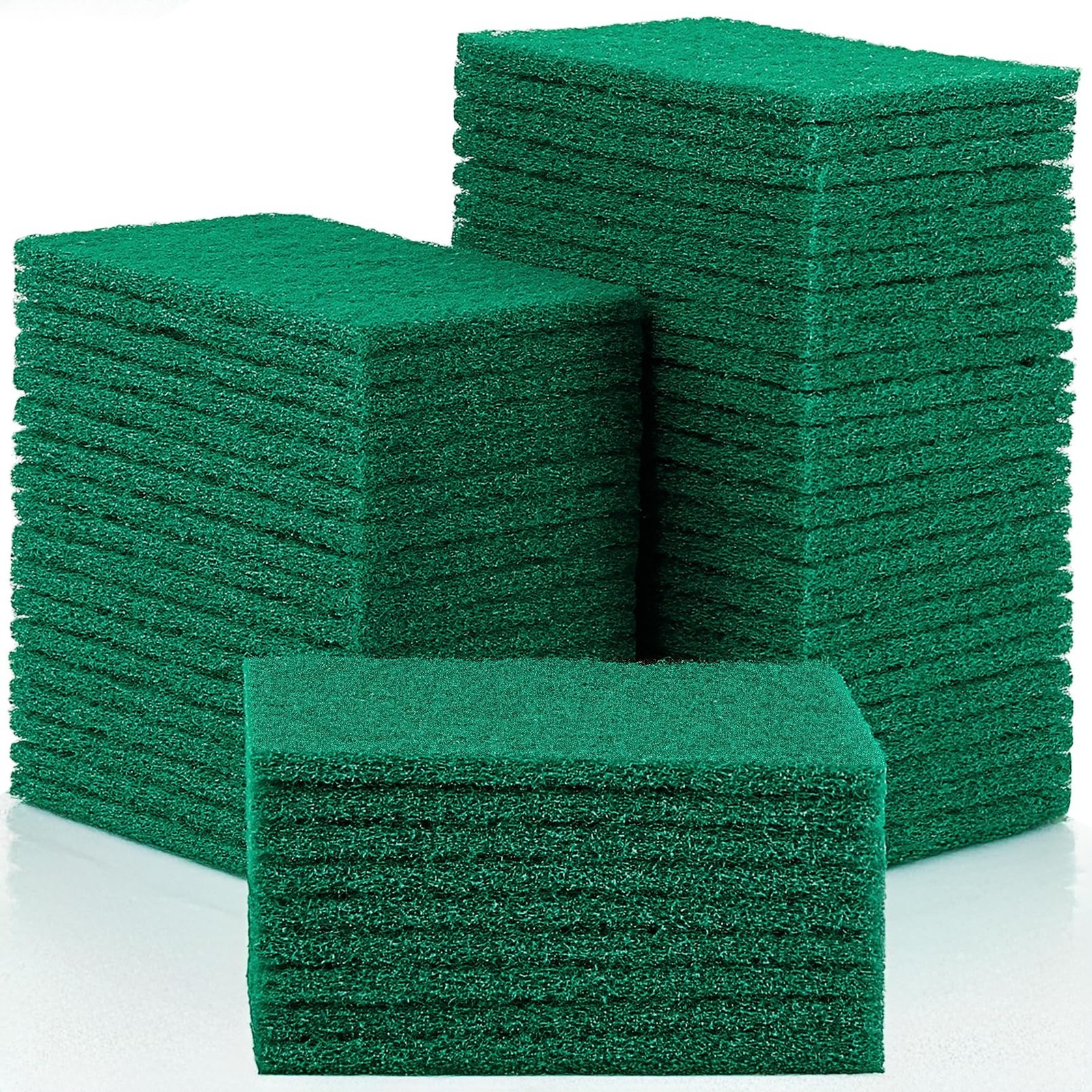 100 PCS Green 4×6 Inch Non Scratch Household Dish Scrub Scouring Pad