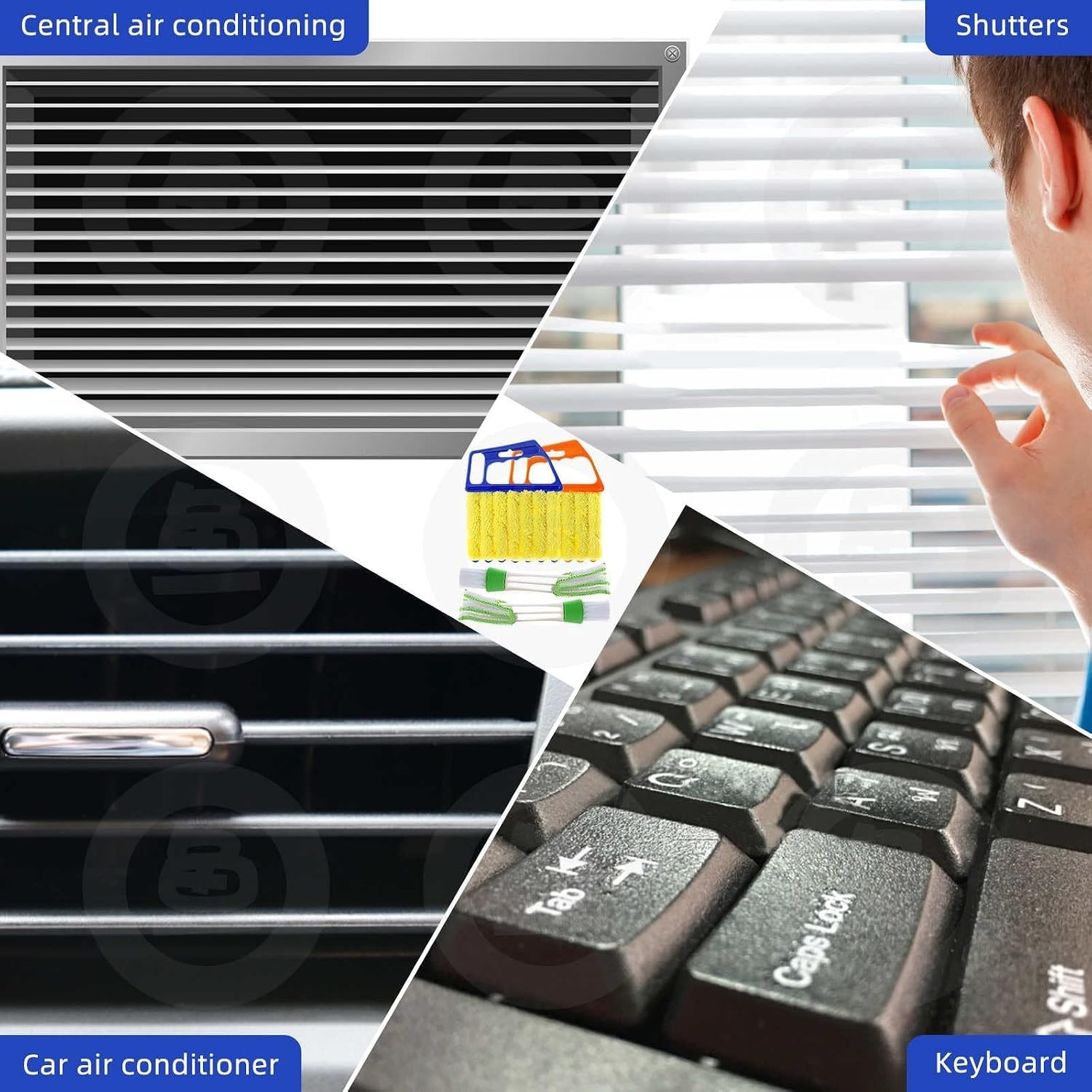 4Pcs Window Venetian Blind Cleaner Duster Tool,Washable 7 Fingers Dusting Cle…