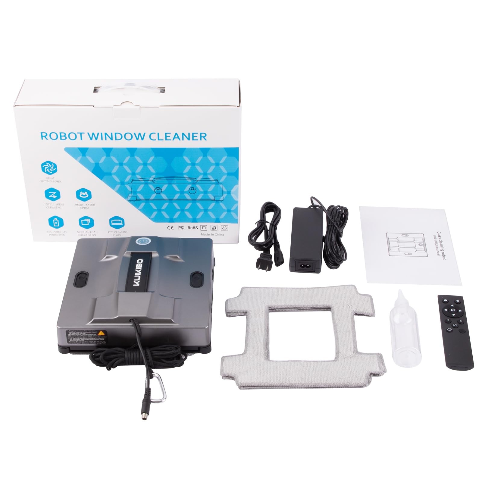 K1 Window Cleaning Robot with 4 Spray Nozzles Robotic 6000Pa Window Cleaner A…