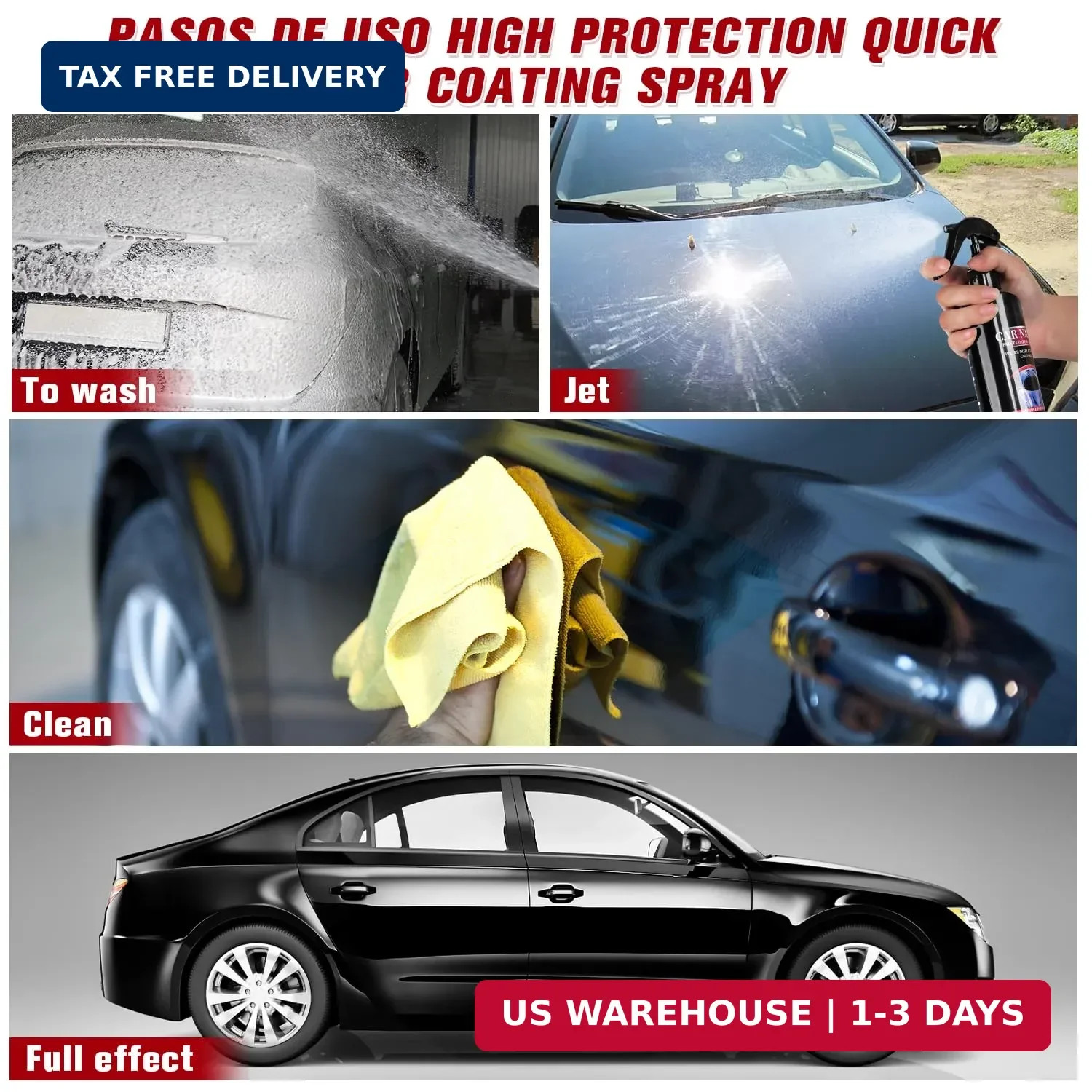 Instant Scratch Repair & Hydrophobic Coating – 2PCS Nurafix Car Nano Spray 240ml