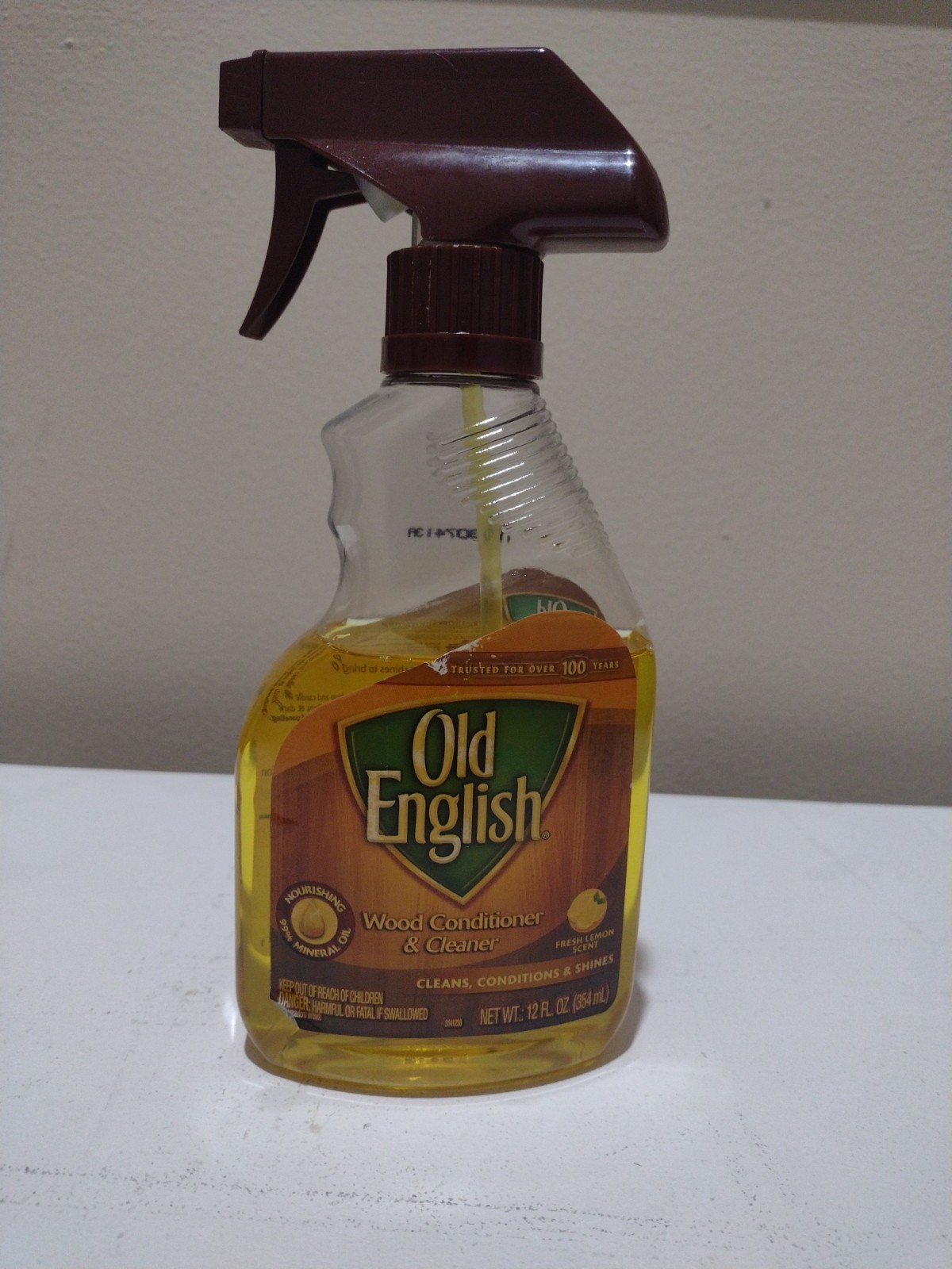 OLD FORMULA!!! OLD ENGLISH Wood Conditioner & Cleaner Lemon Scent Partial READ