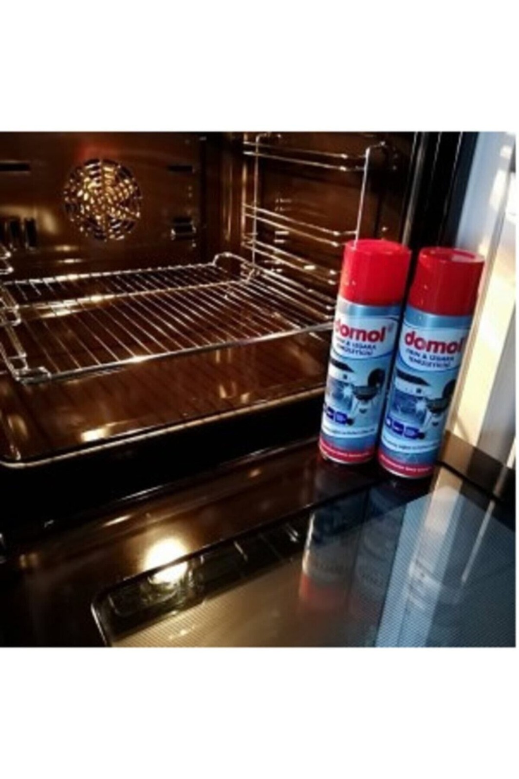 2x500ml Domol Foam Oven Grill Cleaner Grease Stain Remove Degreaser Non Abrasive